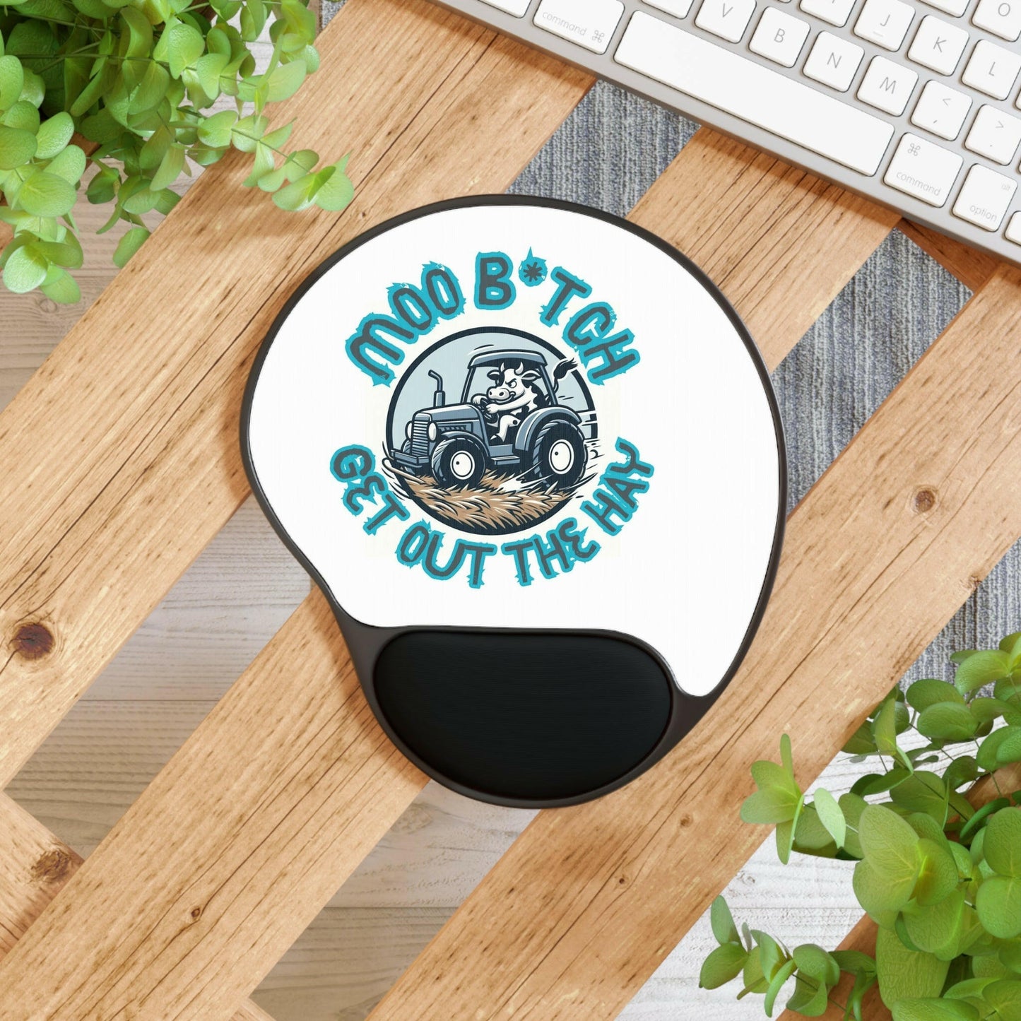 MOO Bitch Mouse Pad With Wrist Rest.