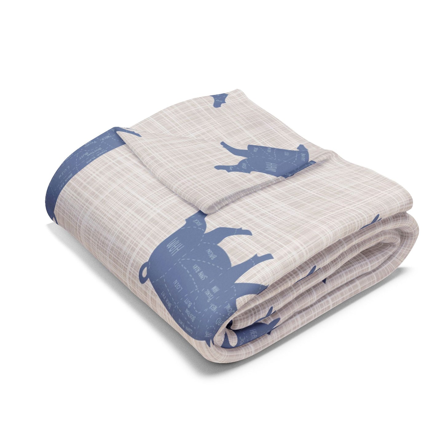 Pig Print Fleece Blanket, Arctic Throw for Animal Lovers, Cozy Winter Decor, Snuggle Piggy Afghan, Gift for Pig Enthusiasts