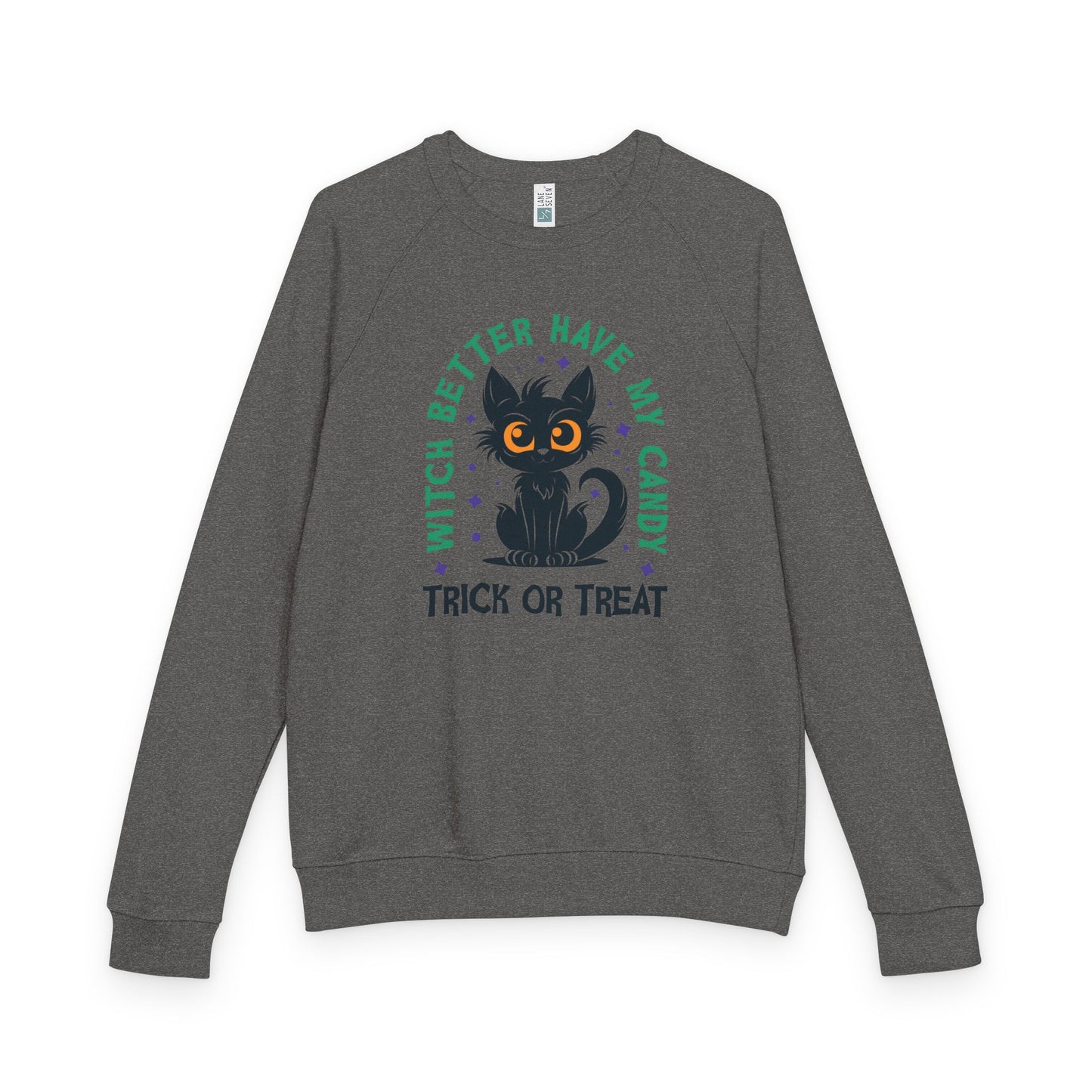 Halloween Cat Crewneck Sweatshirt, Unisex Trick or Treat Apparel, Spooky Season Fashion, Gift for Cat Lovers, Cozy Fall Sweater