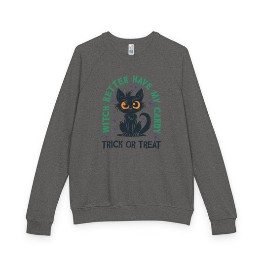 Halloween Cat Crewneck Sweatshirt, Unisex Trick or Treat Apparel, Spooky Season Fashion, Gift for Cat Lovers, Cozy Fall Sweater