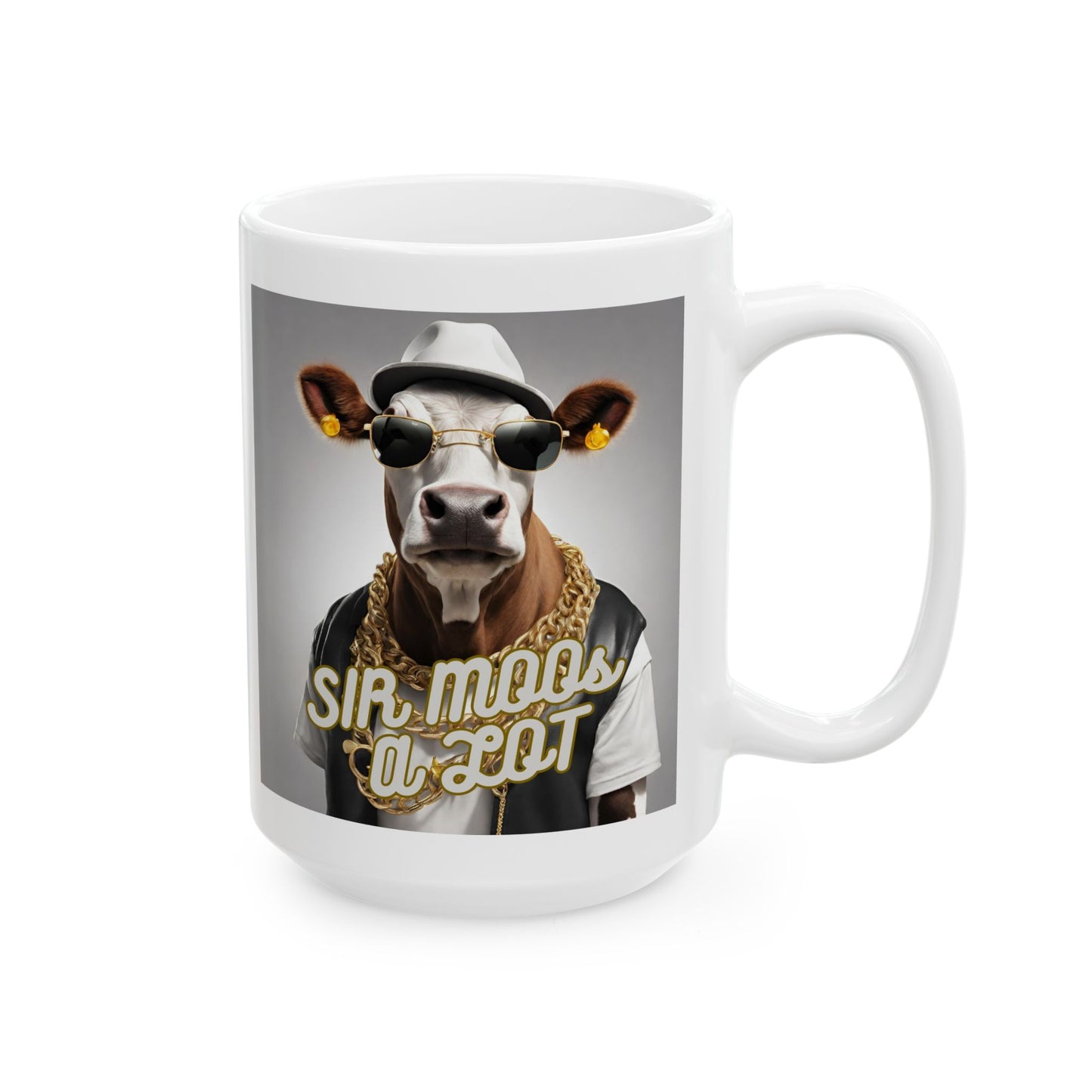 Mug with 'sir moos a lot' Design - aMOOsing Designs