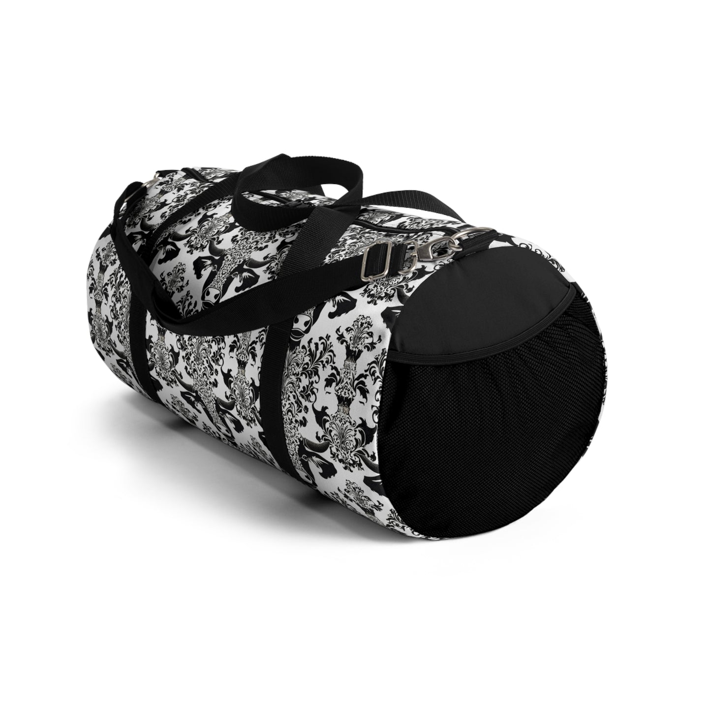 "daMOOsk"- Cow Damask Pattern- Duffel Bag - aMOOsing Designs