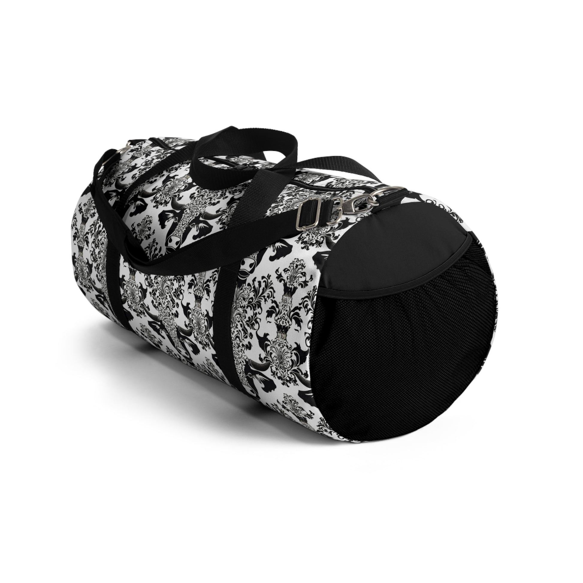 "daMOOsk"- Cow Damask Pattern- Duffel Bag - aMOOsing Designs