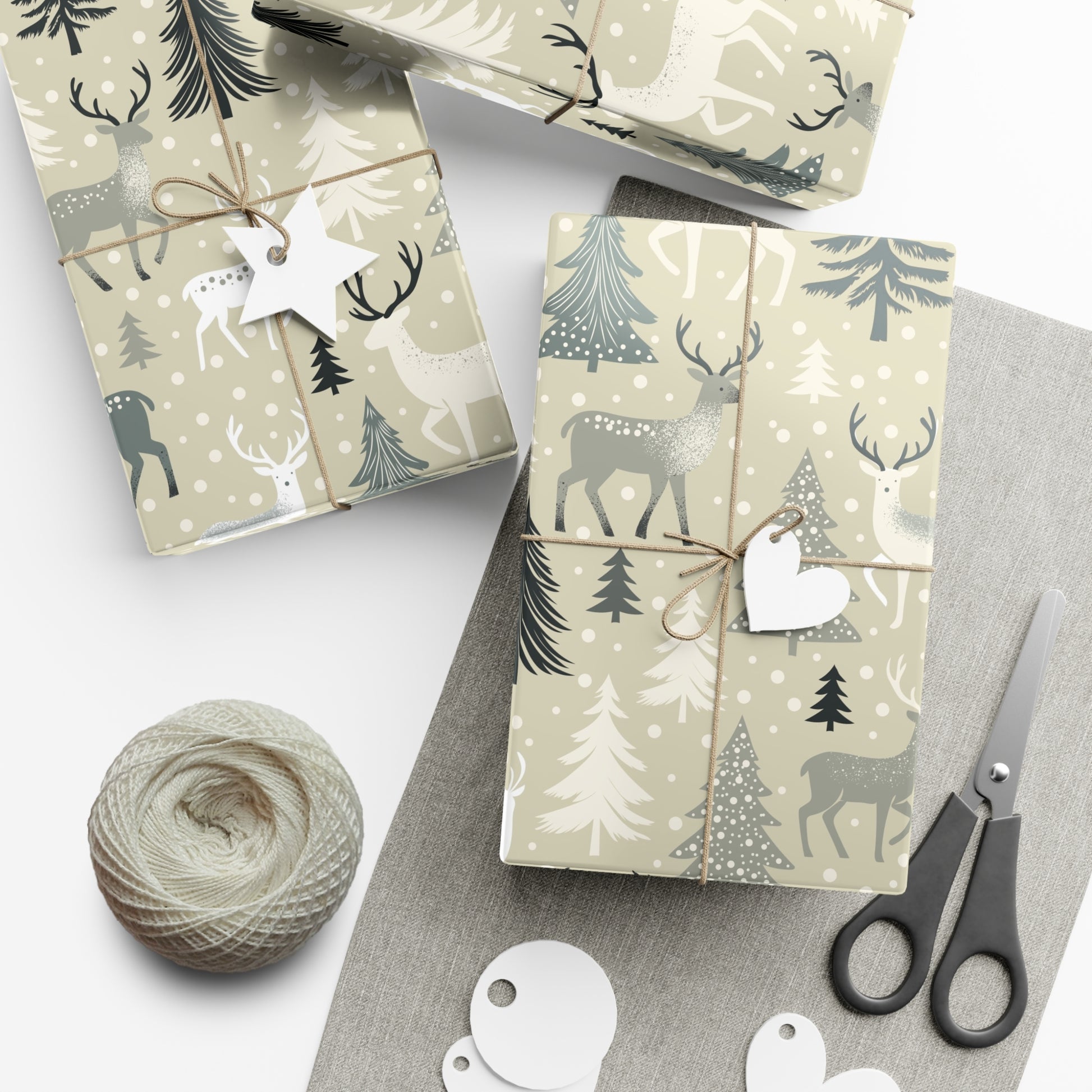 Gift Wrap Papers - Rustic Forest Holiday Cheer & Nature-Inspired Design - aMOOsing Designs