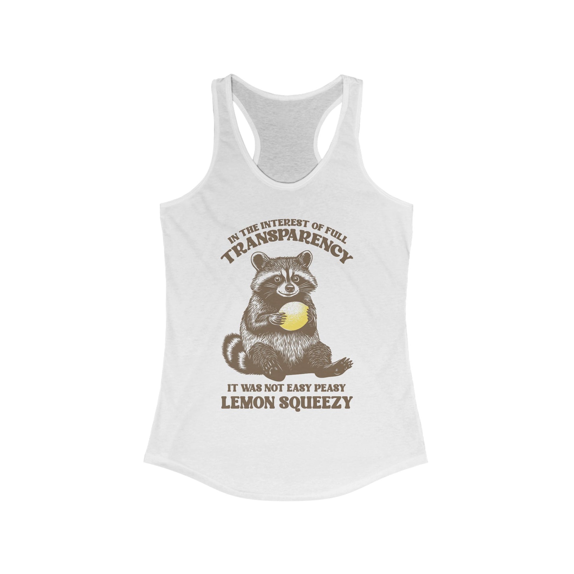 Funny Women Racerback Tank - Easy Peasy Lemon Squeezy Design - aMOOsing Designs