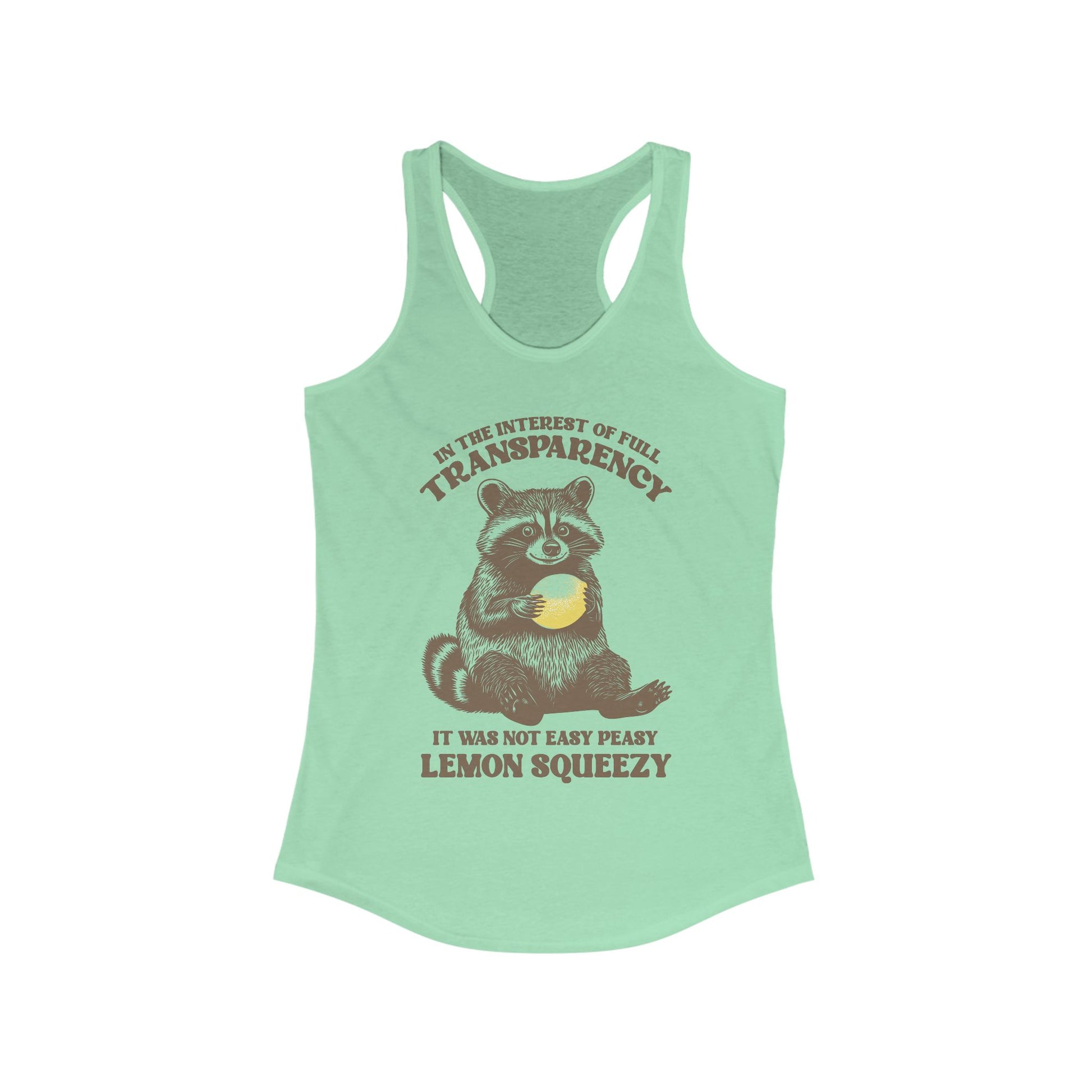 Funny Women Racerback Tank - Easy Peasy Lemon Squeezy Design - aMOOsing Designs
