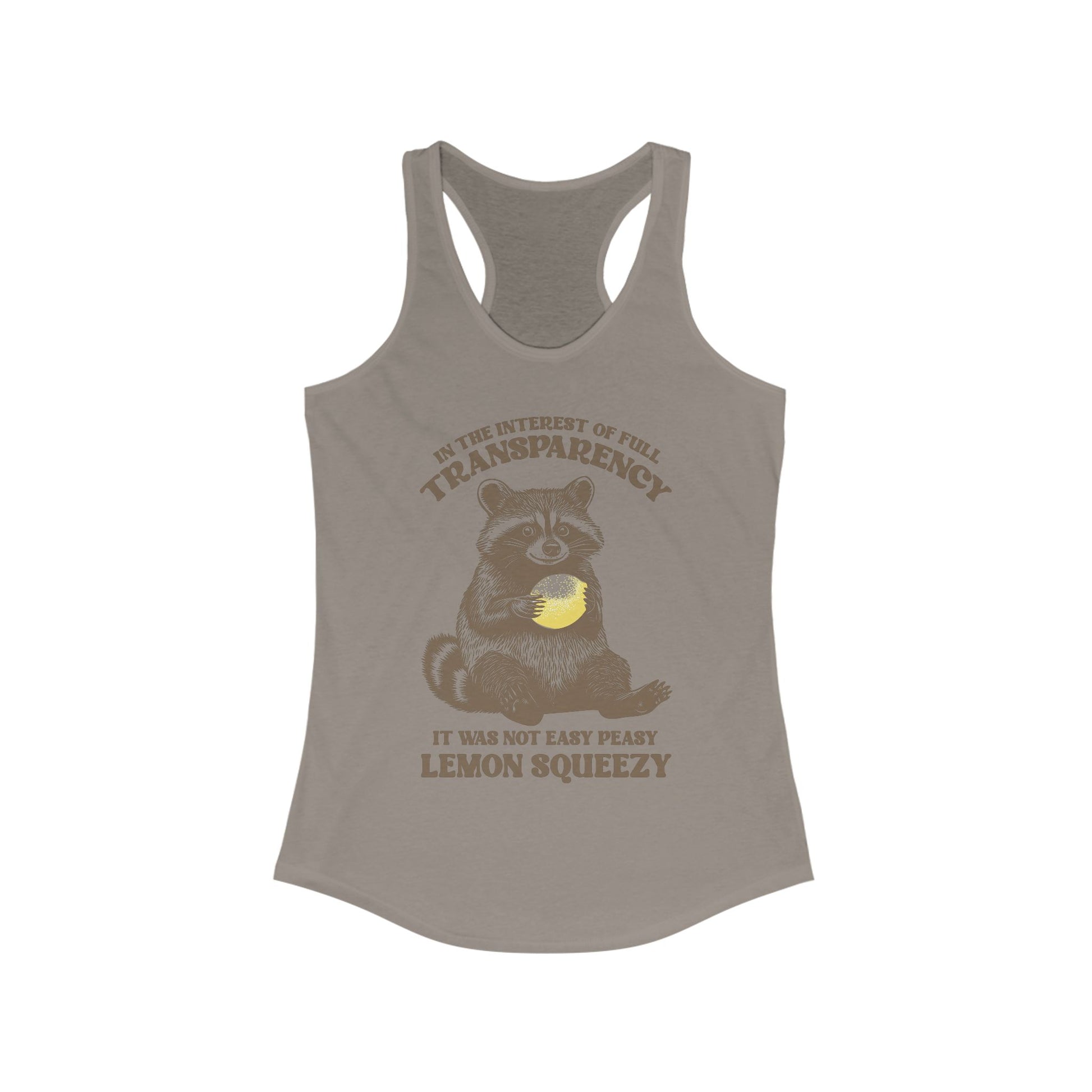 Funny Women Racerback Tank - Easy Peasy Lemon Squeezy Design - aMOOsing Designs