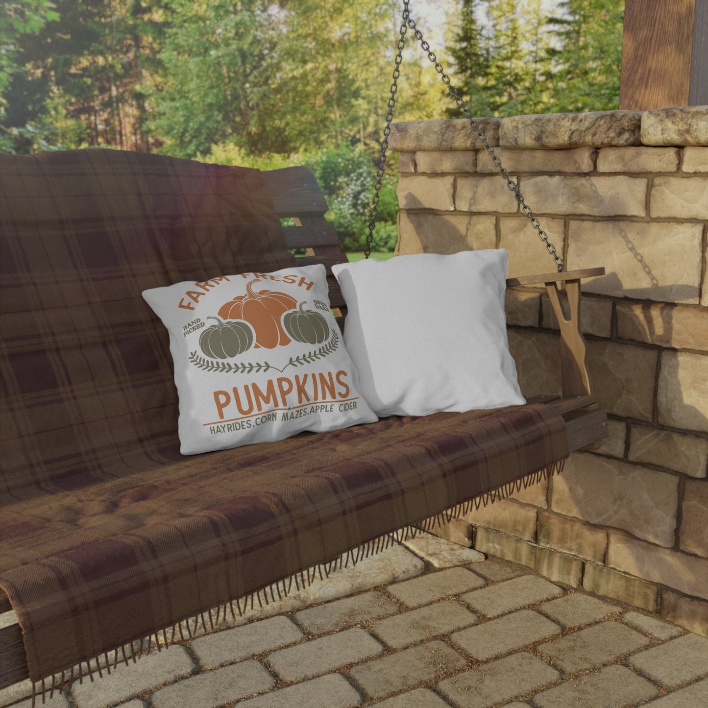 Farm Fresh Pumpkins Outdoor Pillows, Fall Decor, Autumn Accent Cushions, Pumpkin Farmhouse Pillow, Harvest Home Accessories