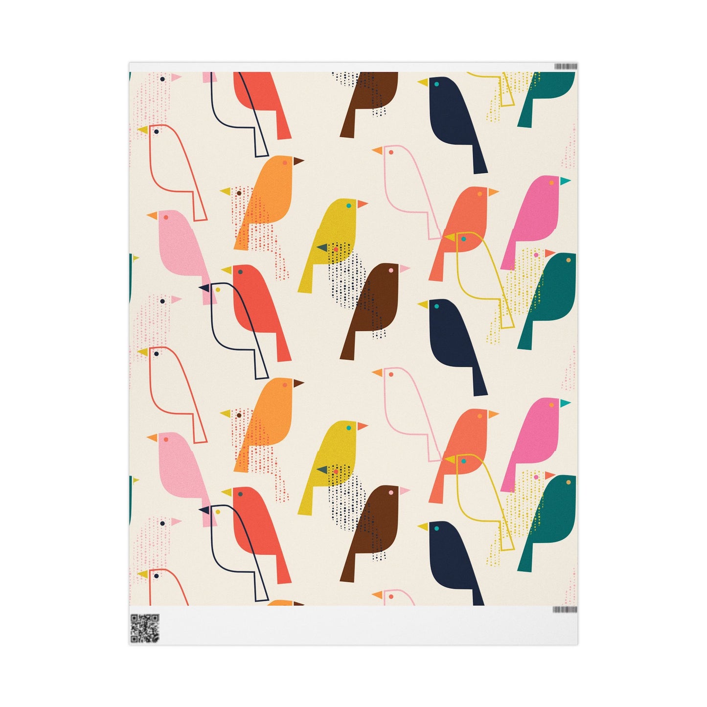 Retro Colorful Bird Wrapping Paper - Eco-Friendly, Unique Gift Wrap for Birthdays, Holidays, Special Occasions, Creative Presents, Festive