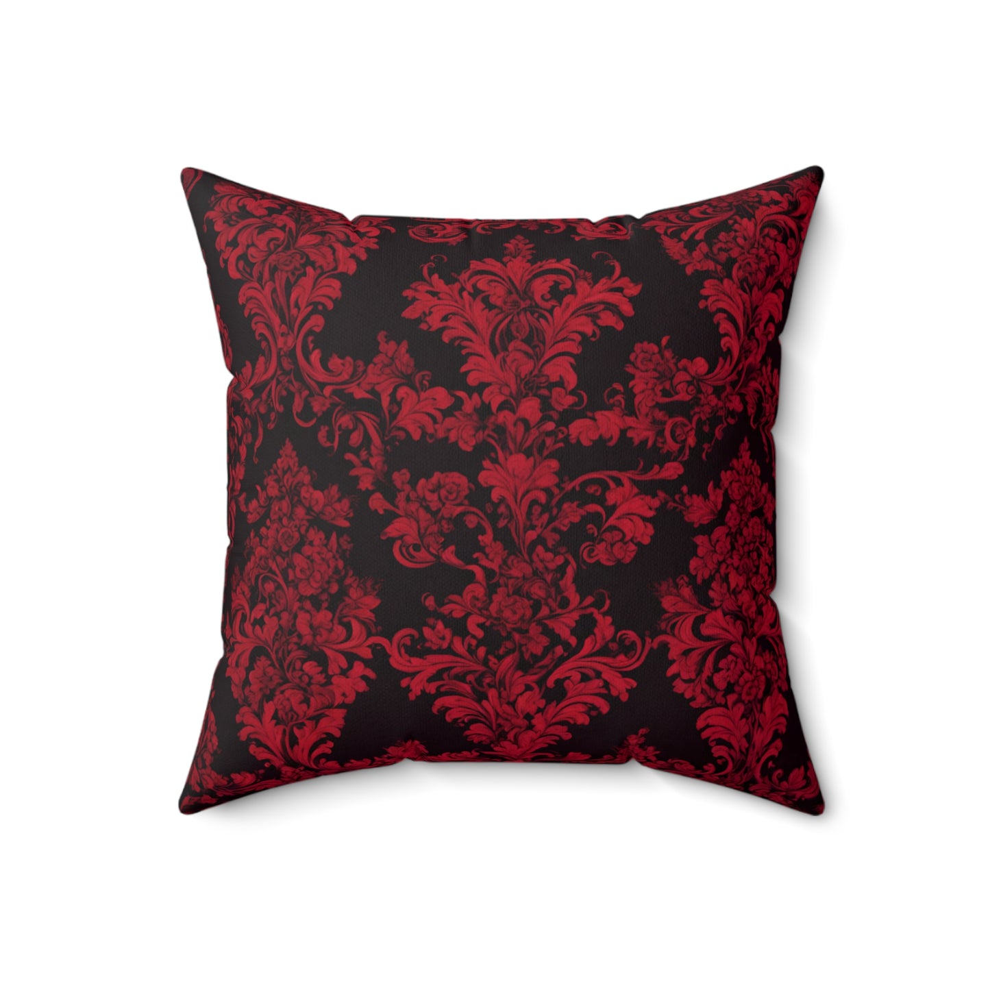 Elegant Red & Black Damask Pillow, Stylish Home Decor, Perfect for Living Room or Bedroom, Holiday Gift, Couch Cushion, - aMOOsing Designs