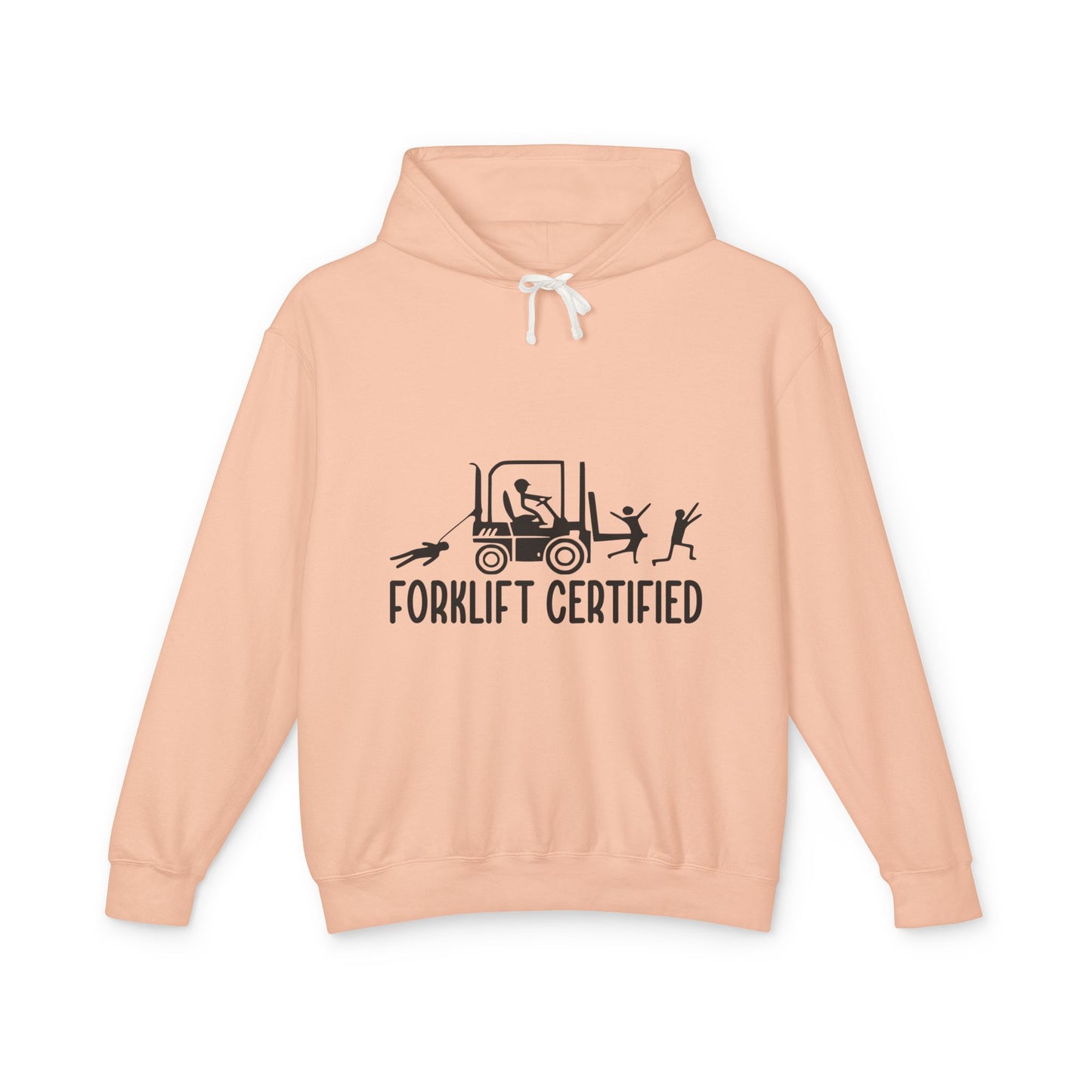 Forklift Certified Unisex Lightweight Hooded Sweatshirt - Perfect for Construction Enthusiasts! - aMOOsing Designs
