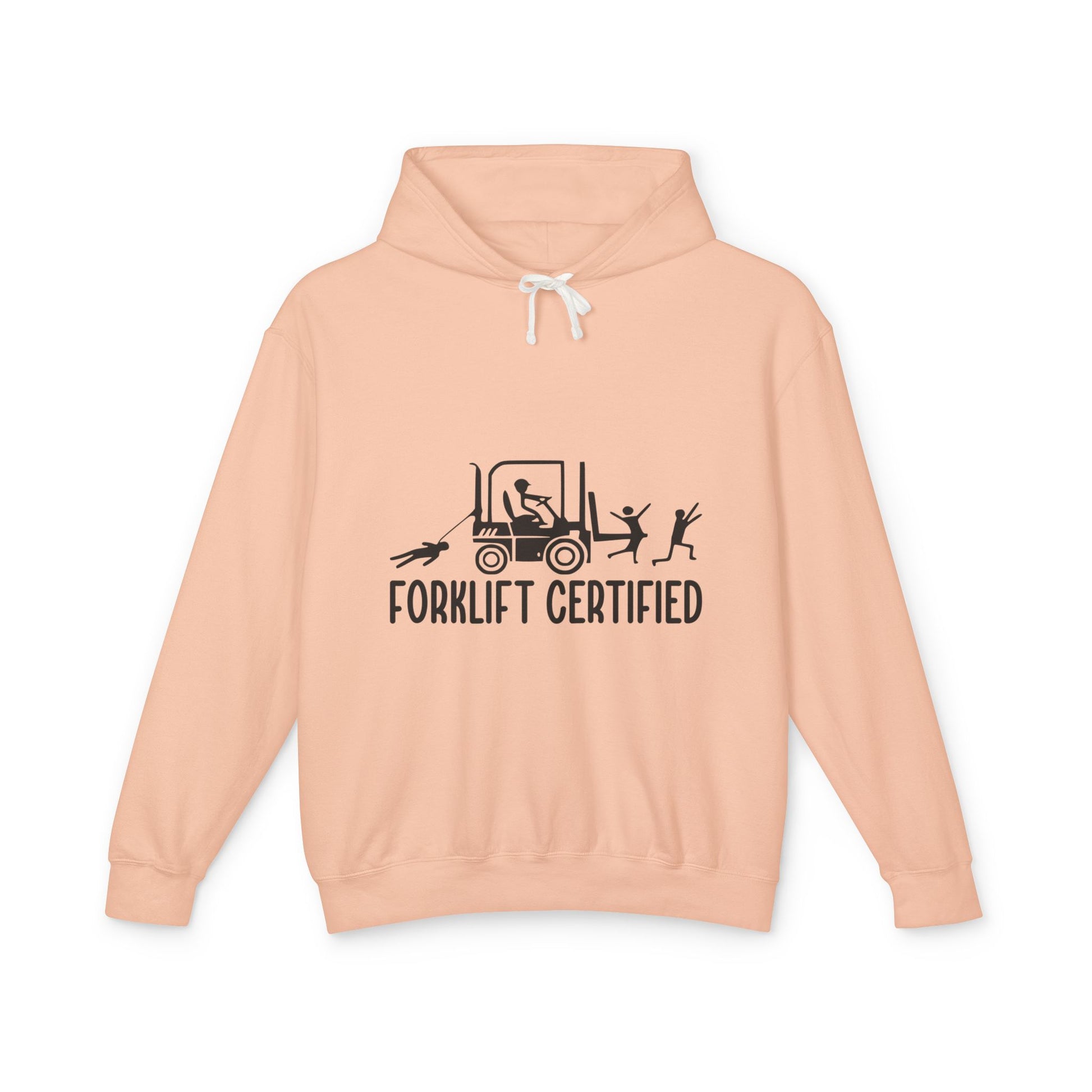 Forklift Certified Unisex Lightweight Hooded Sweatshirt - Perfect for Construction Enthusiasts! - aMOOsing Designs