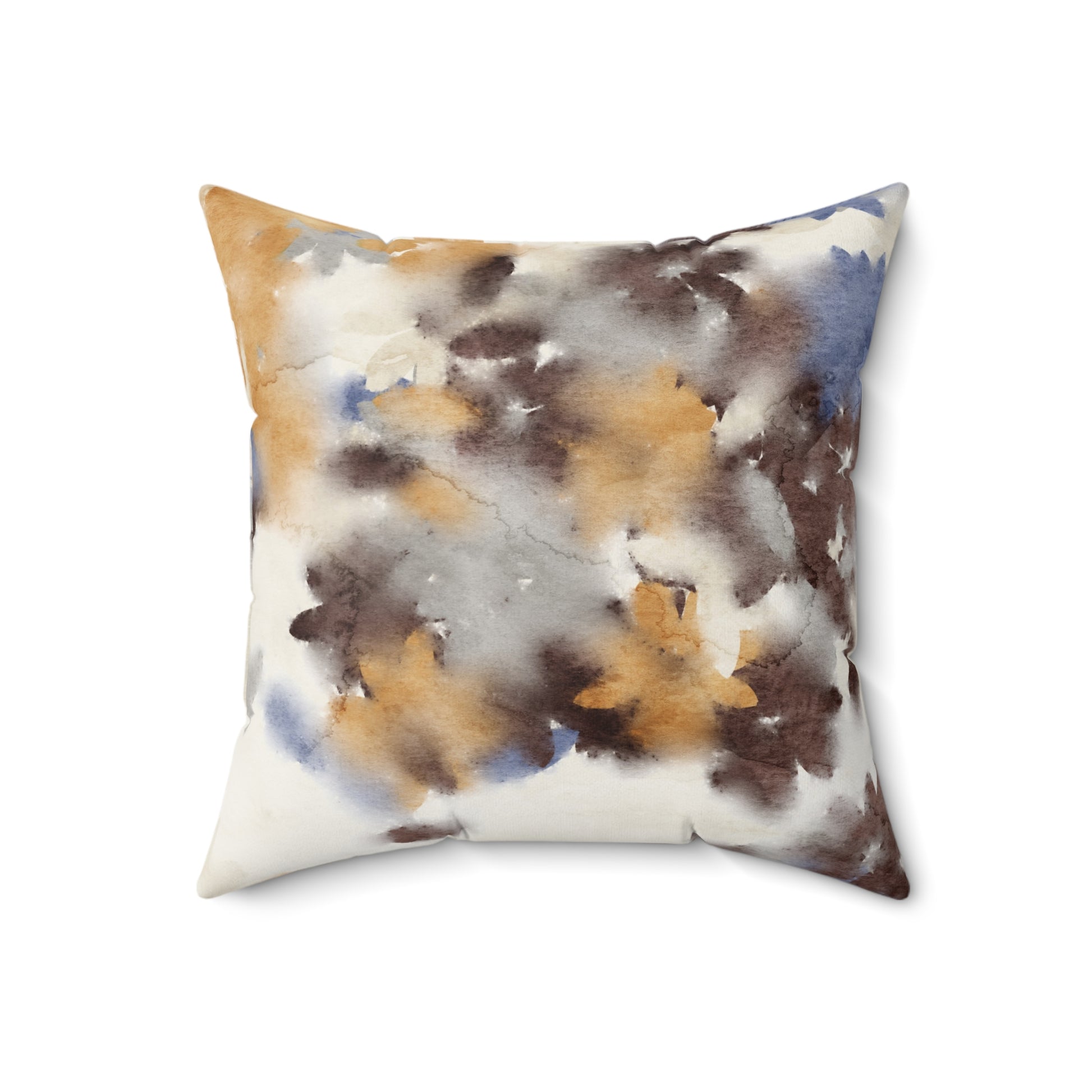 Bohemian Faux Suede Square Pillow, Cozy Home Decor, Artistic Cushion, Living Room Accent, Hipster Gift Idea, Earthy Tones - aMOOsing Designs