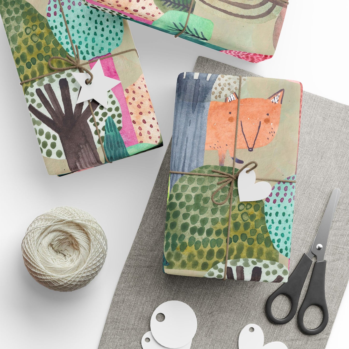 Whimsical Wrapping Paper Roll, Colorful Gift Wrap, Eco-Friendly Party Supplies, Forest-Themed Wrap, Holiday & Birthday Gift Wrap