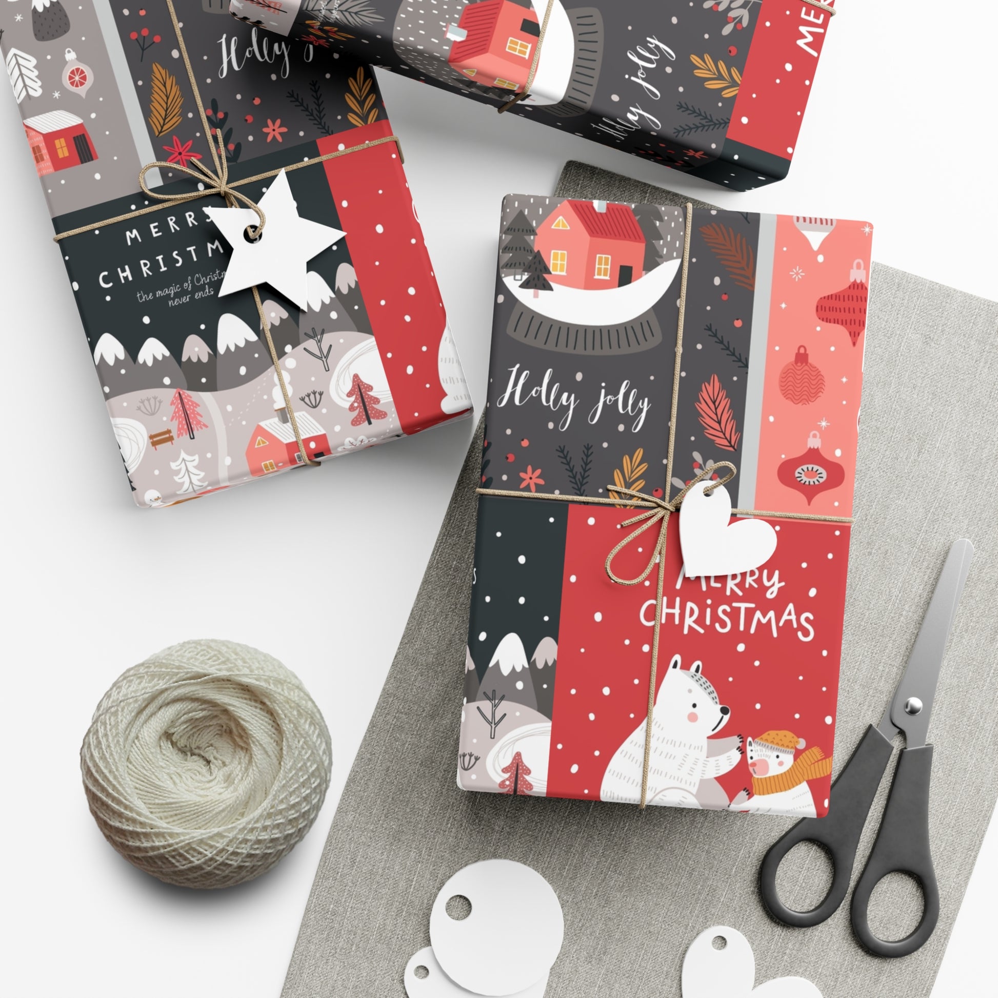 Festive Snowman Gift Wrap Paper - Holiday Cheer Wrapping Sheets for Christmas & More - aMOOsing Designs