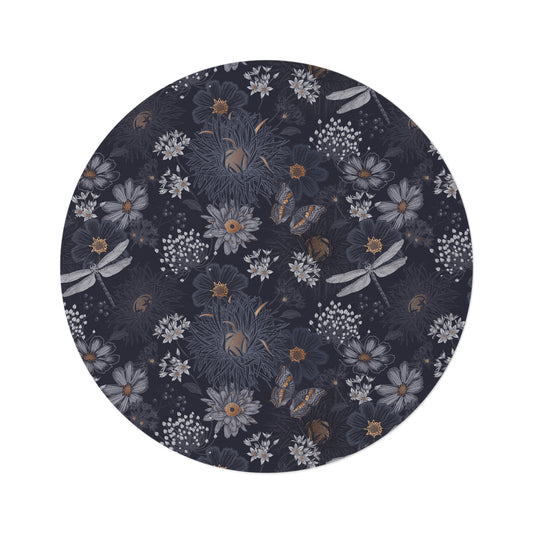 Bohemian Floral Round Rug - Soft Home Decor, Perfect for Living Room, Bedroom, Cozy Vibes, Indoor Area Rug, Gift for Her