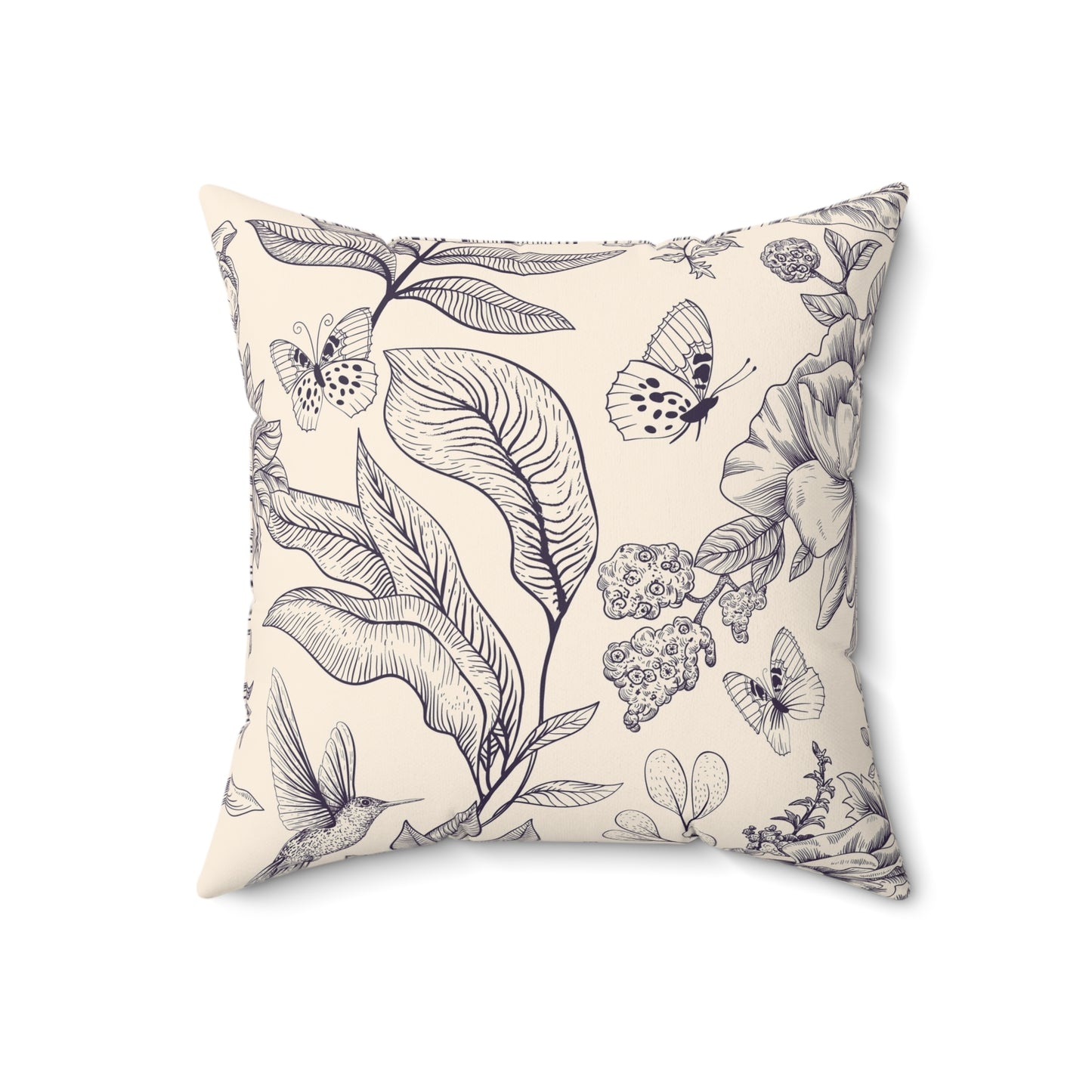 Botanical Nature Pillow, Indoor Decor Cushion, Floral Accent Pillow, Cozy Home Gift, Butterfly Throw Pillow - aMOOsing Designs