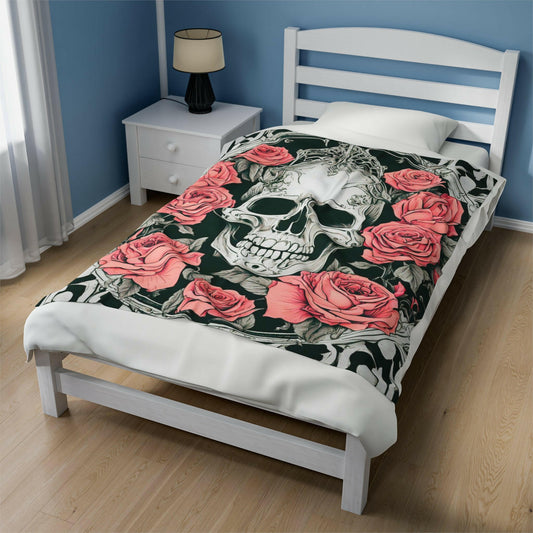 Skeleton Princess- Velveteen Plush Blanket.