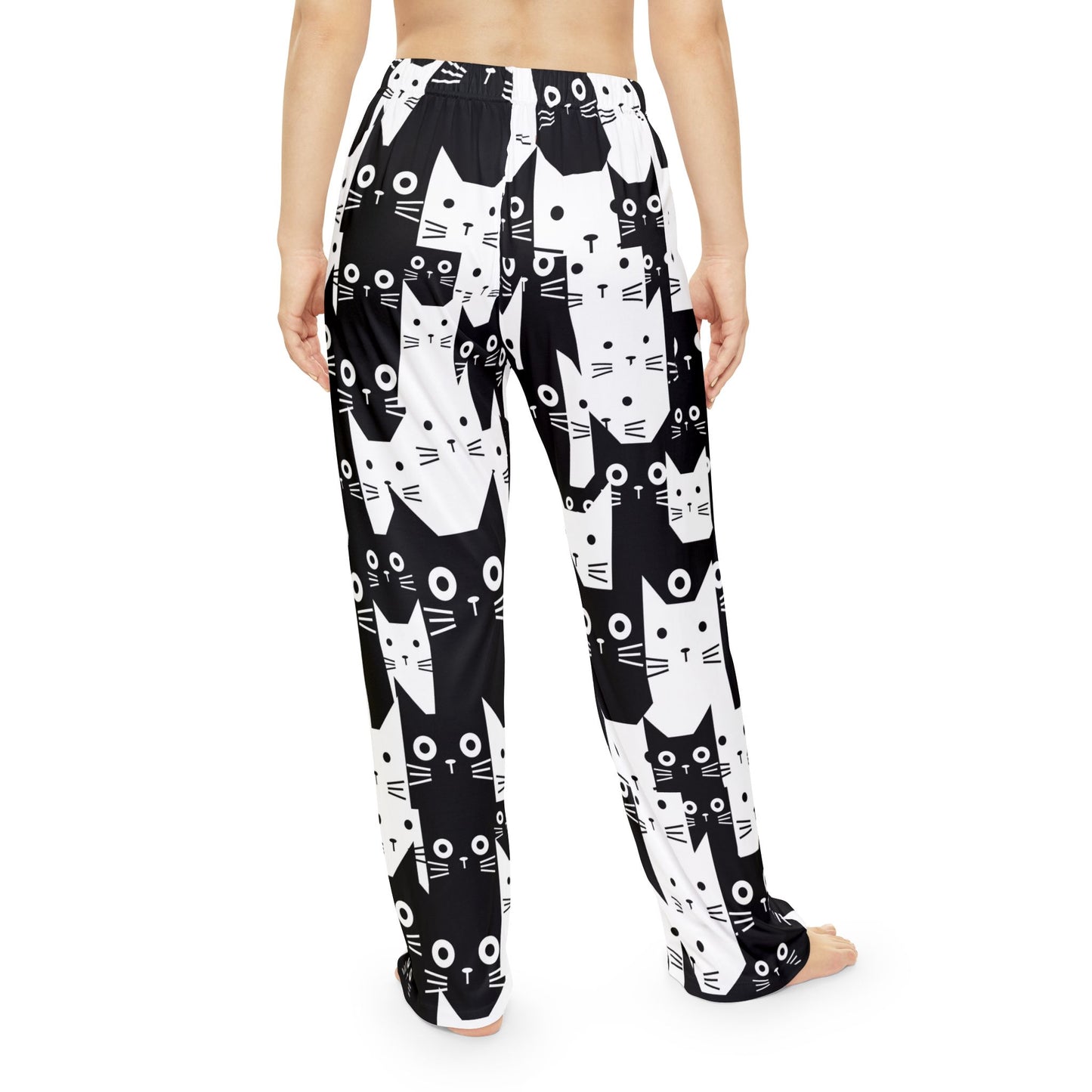 Whimsical Cat Print Women's Pajama Pants, Cute Sleepwear, Cat Lover Gift, Lounge Pants for Cozy Nights, Fun Patterned PJs, Relaxation Wear