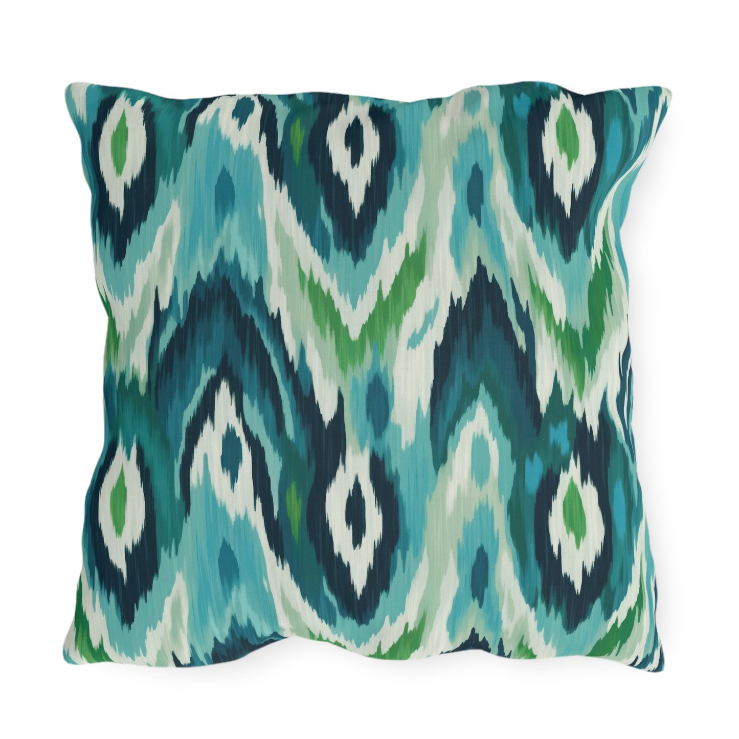 Vibrant Outdoor Pillows - Coastal Ikat Design for Patio & Garden Decor - aMOOsing Designs