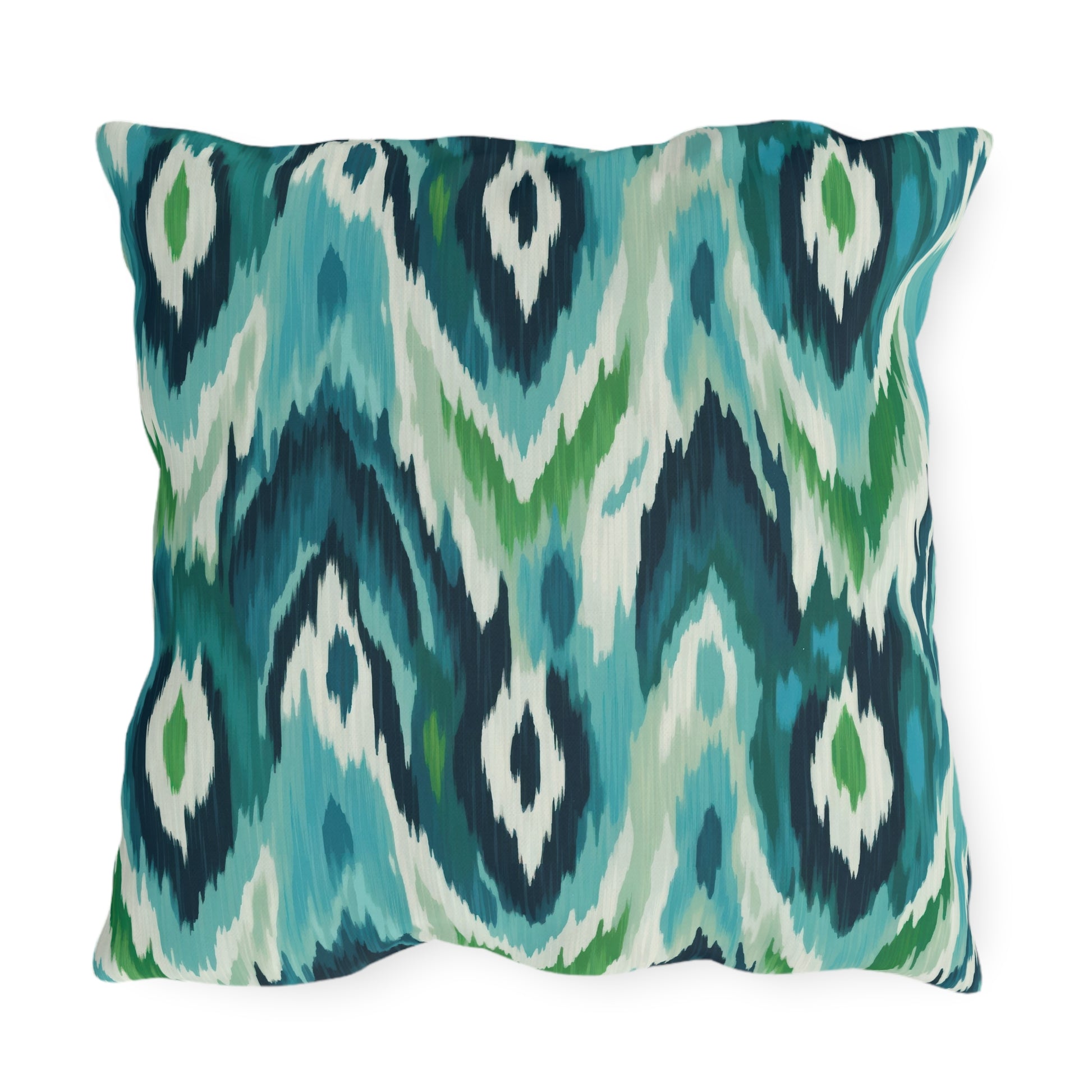 Vibrant Outdoor Pillows - Coastal Ikat Design for Patio & Garden Decor - aMOOsing Designs
