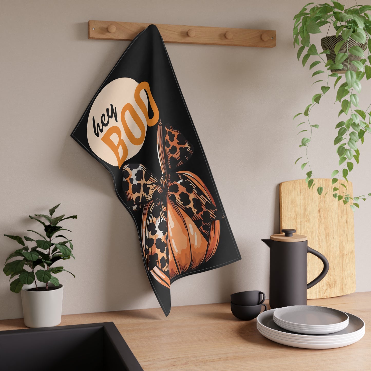 Chic Autumn Tea Towels with Pumpkin Design for Fall Decor, Halloween Kitchen Towels, Seasonal Home Accents, Stylish Gifts, Cozy Vibes