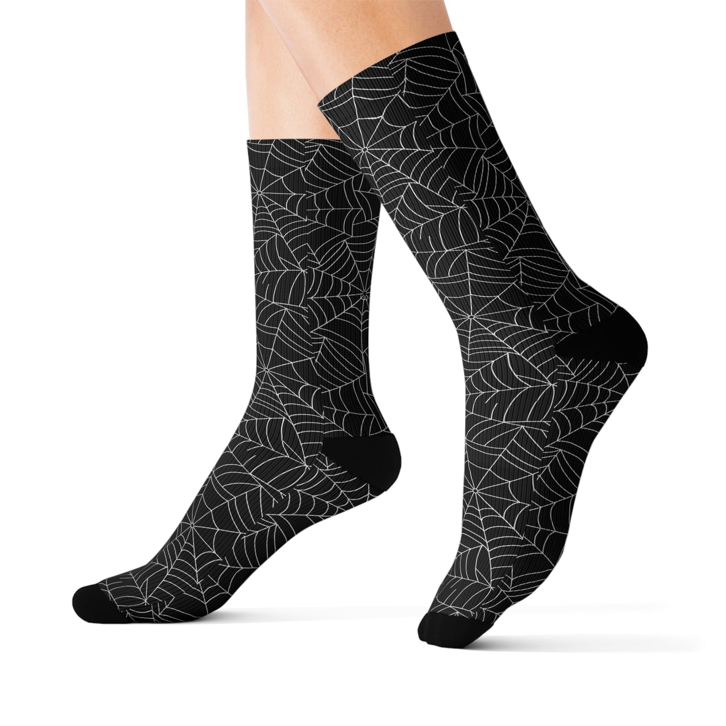 Spiderweb Socks for Halloween, Cozy Footwear for Fall, Gothic Fashion,