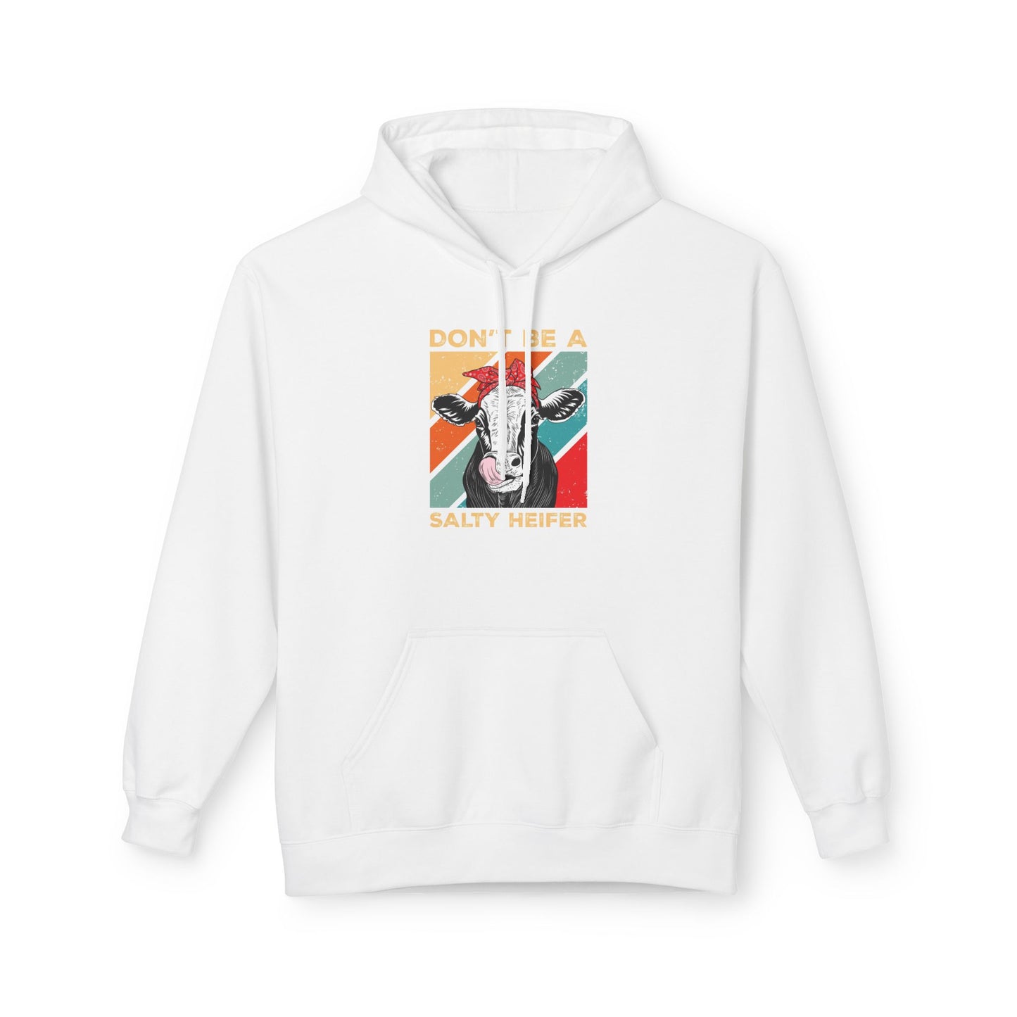 Funny Salty Heifer Fleece Hoodie - Unisex Midweight Pullover - aMOOsing Designs