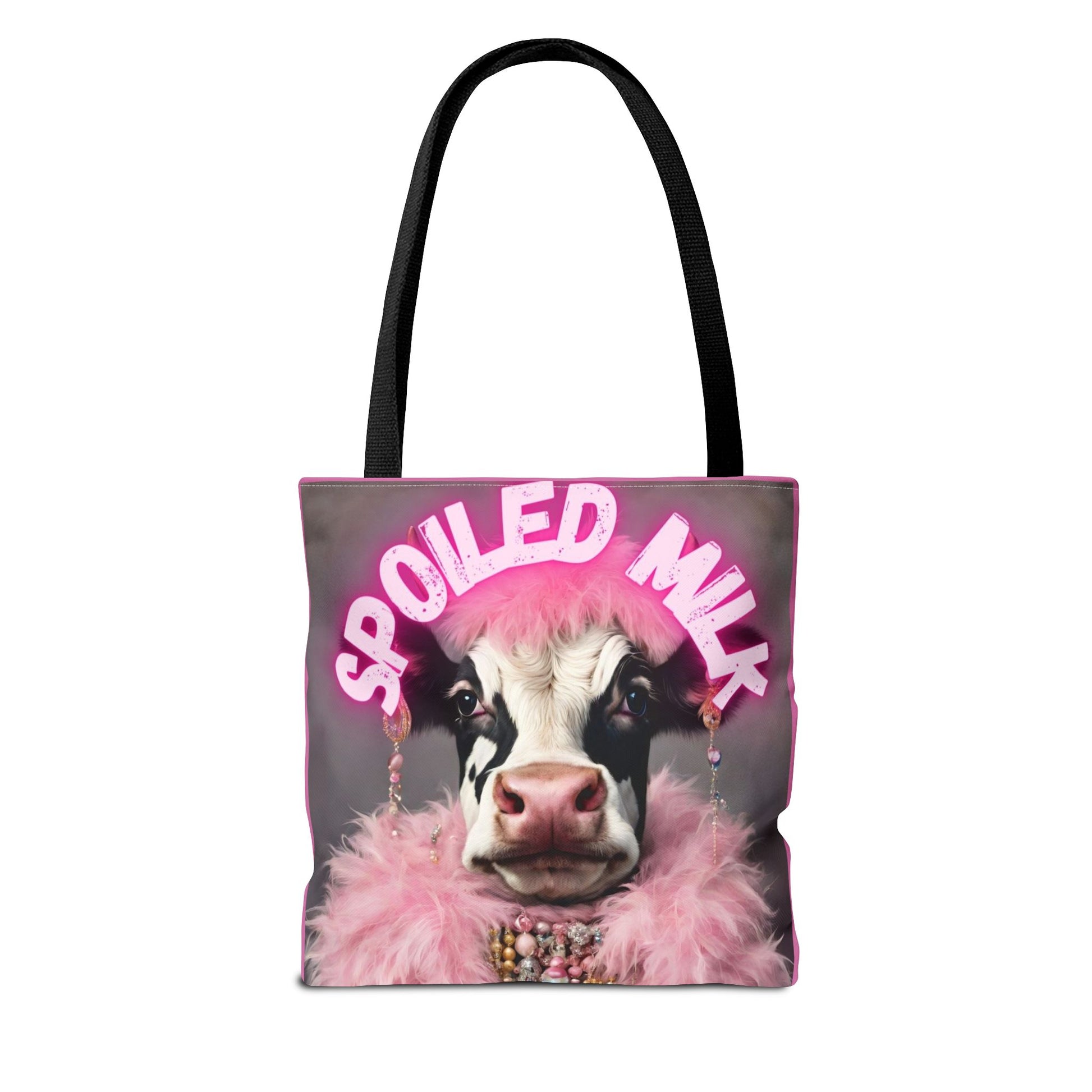 Spoiled Milk Funny Cow Tote Bag - Cute Animal Grocery Bag, Farmhouse Reusable Handbag, Printed Canvas Shopping Tote, - aMOOsing Designs