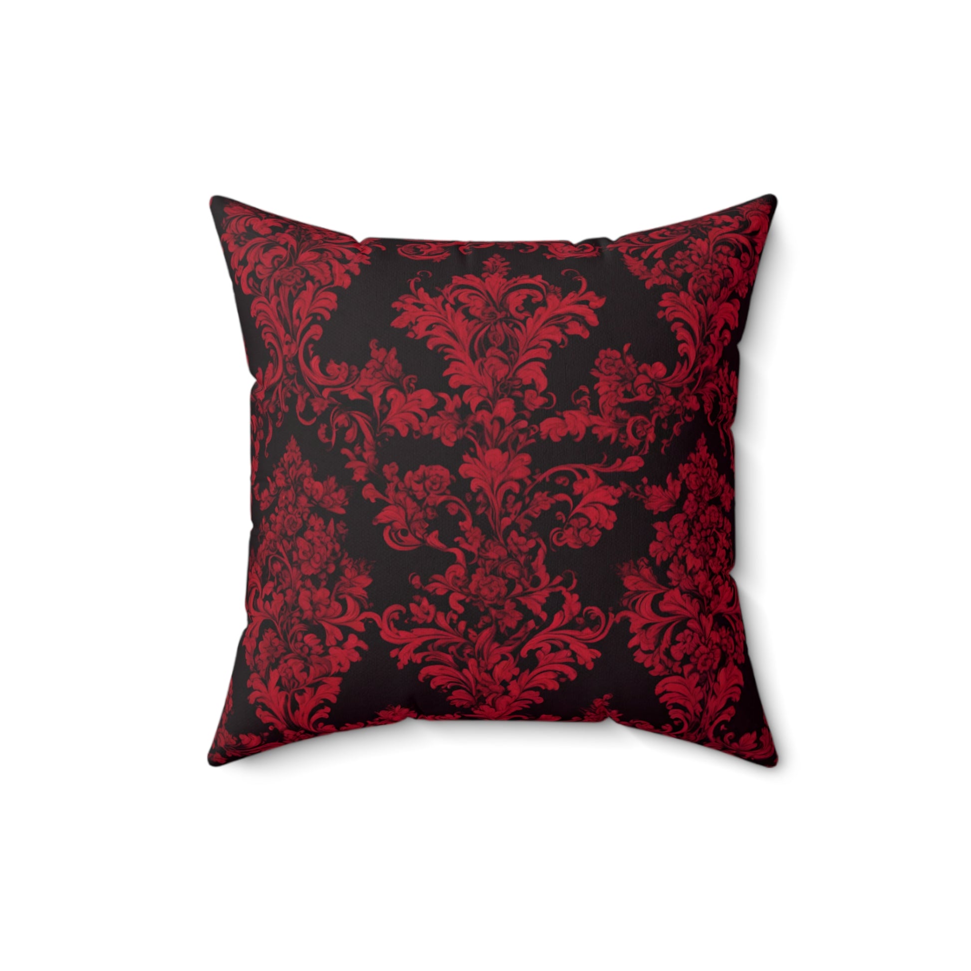 Elegant Red & Black Damask Pillow, Stylish Home Decor, Perfect for Living Room or Bedroom, Holiday Gift, Couch Cushion, - aMOOsing Designs