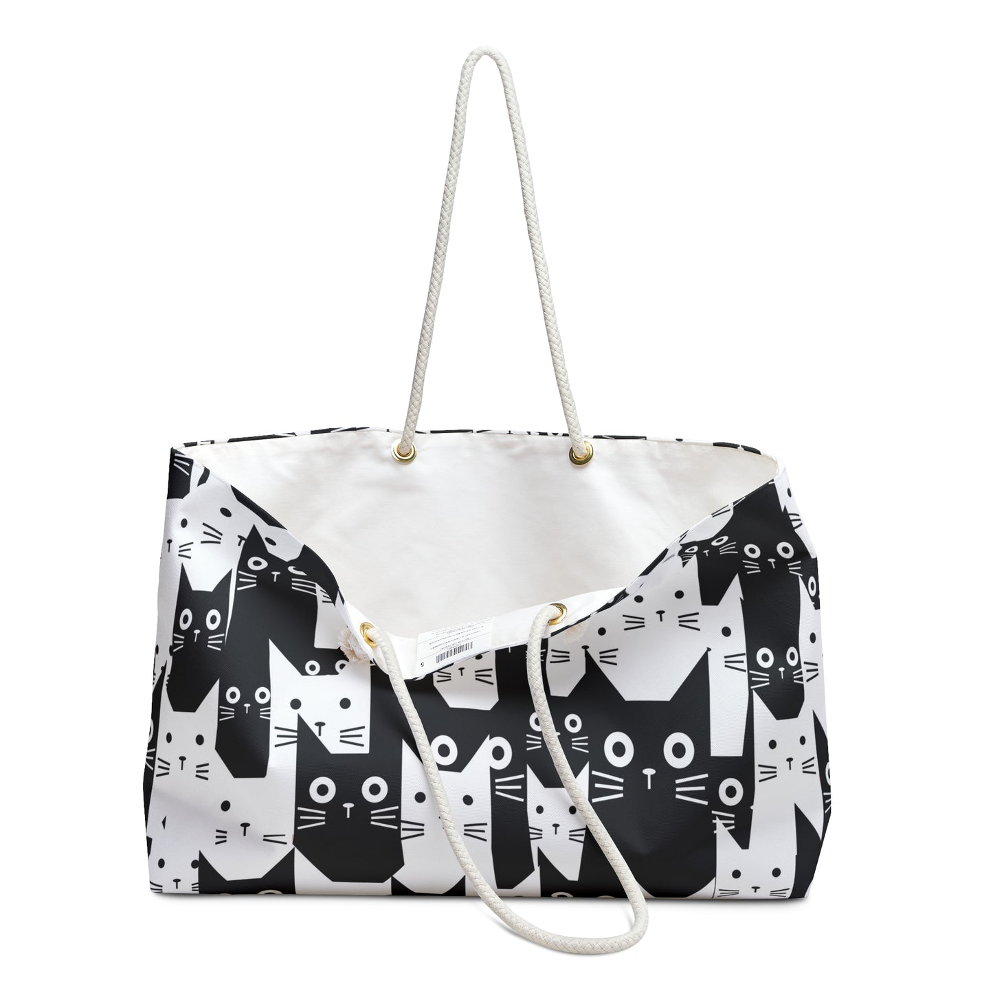 Chic Cat Print Weekender Bag, Travel Tote for Cat Lovers, Stylish Overnight Bag, Gifts for Pet Owners, Weekend Getaway Essential