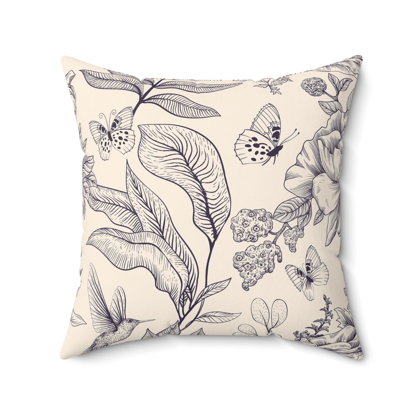 Botanical Nature Pillow, Indoor Decor Cushion, Floral Accent Pillow, Cozy Home Gift, Butterfly Throw Pillow - aMOOsing Designs