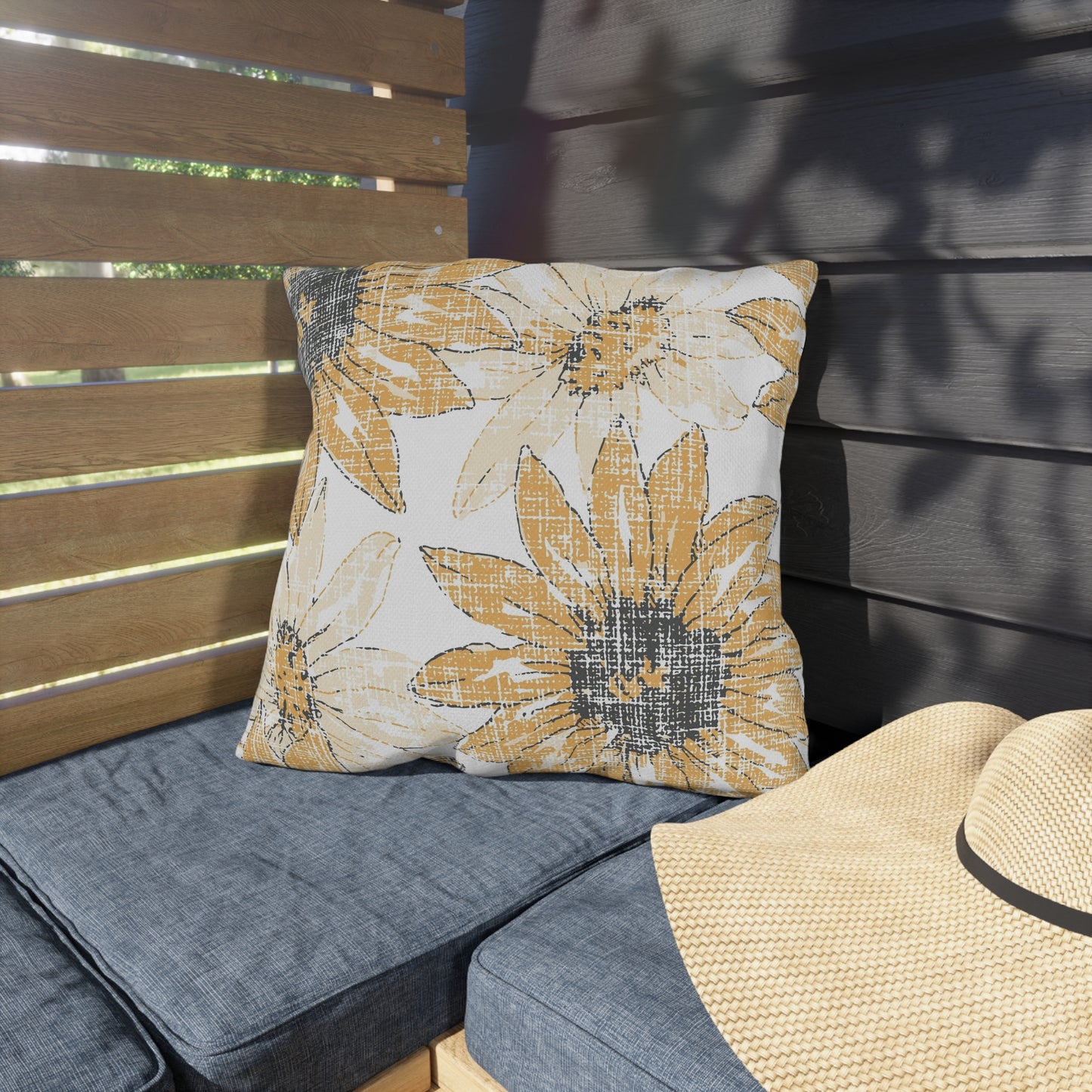 Sunflower Outdoor Pillows, Floral Patio Decor, Summer Cushions, Garden Pillow, Boho Home Accessories