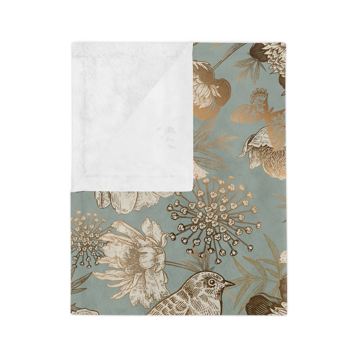 Floral Velveteen Microfiber Blanket, Cozy Throw for Home Decor, Gift for Her, Living Room Accent, Ideal for Relaxing Evenings