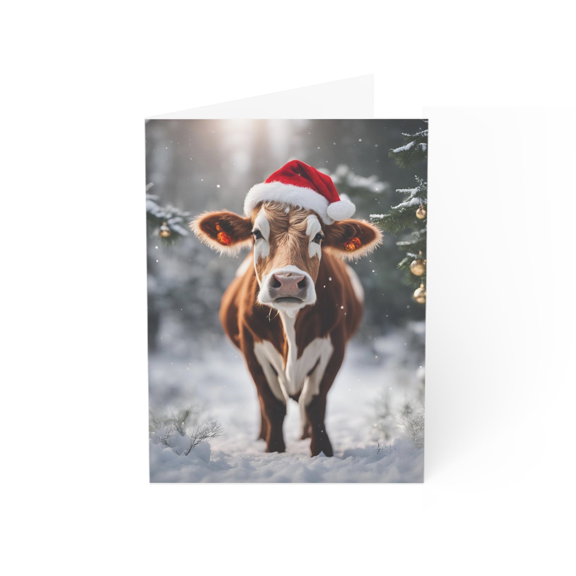 Festive Cow Christmas Greeting Cards - Fun Holiday Cards (1, 10, 30, 50 pcs) - aMOOsing Designs
