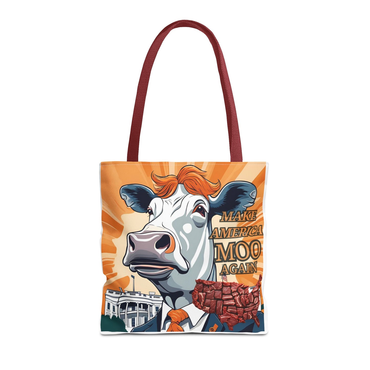 Make America Moo Again Tote Bag - Fun Cow Graphic for BBQ Lovers - aMOOsing Designs
