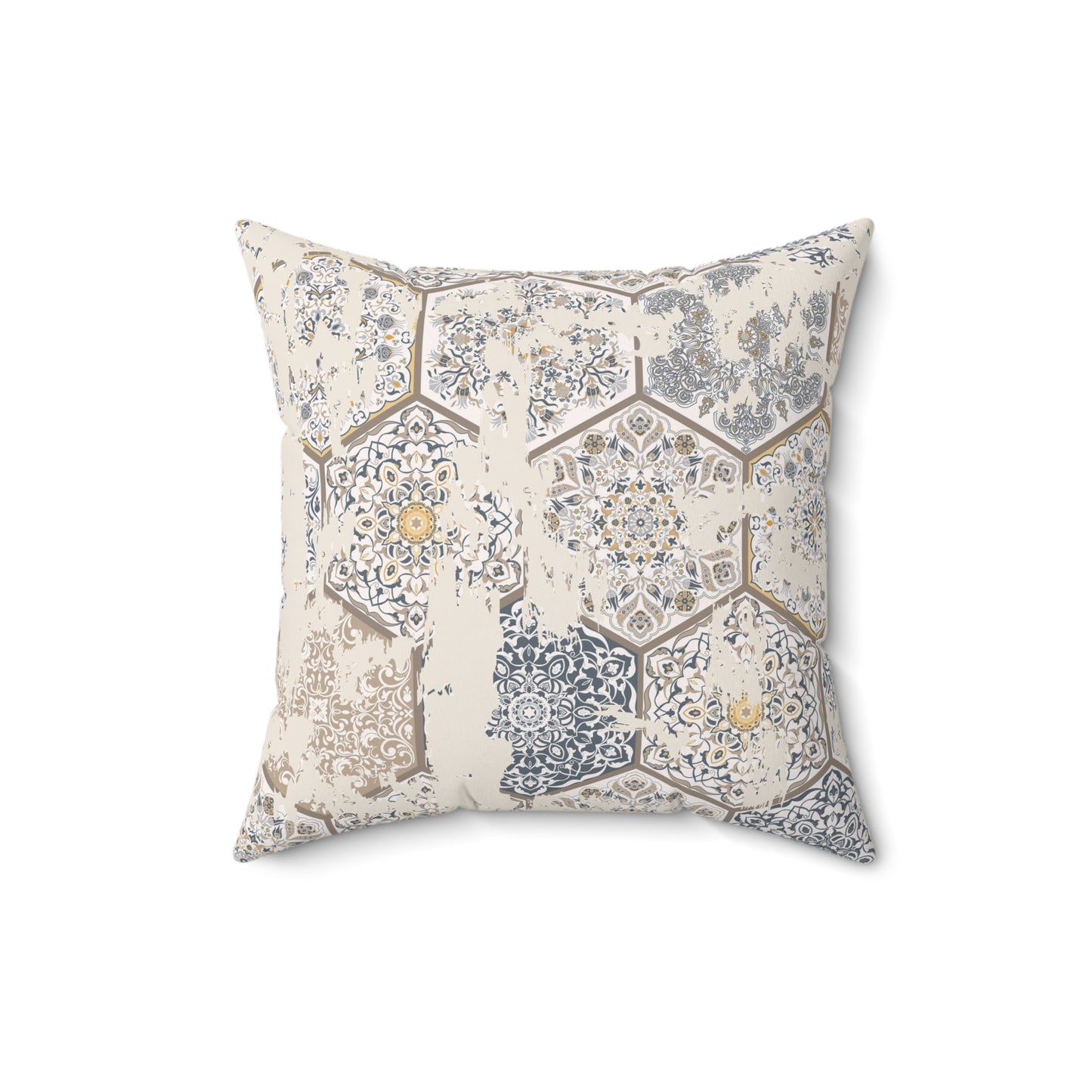 Elegant Geometric Throw Pillow - Distressed Farmhouse Home Decor, Accent Pillow, Modern Cushion - aMOOsing Designs