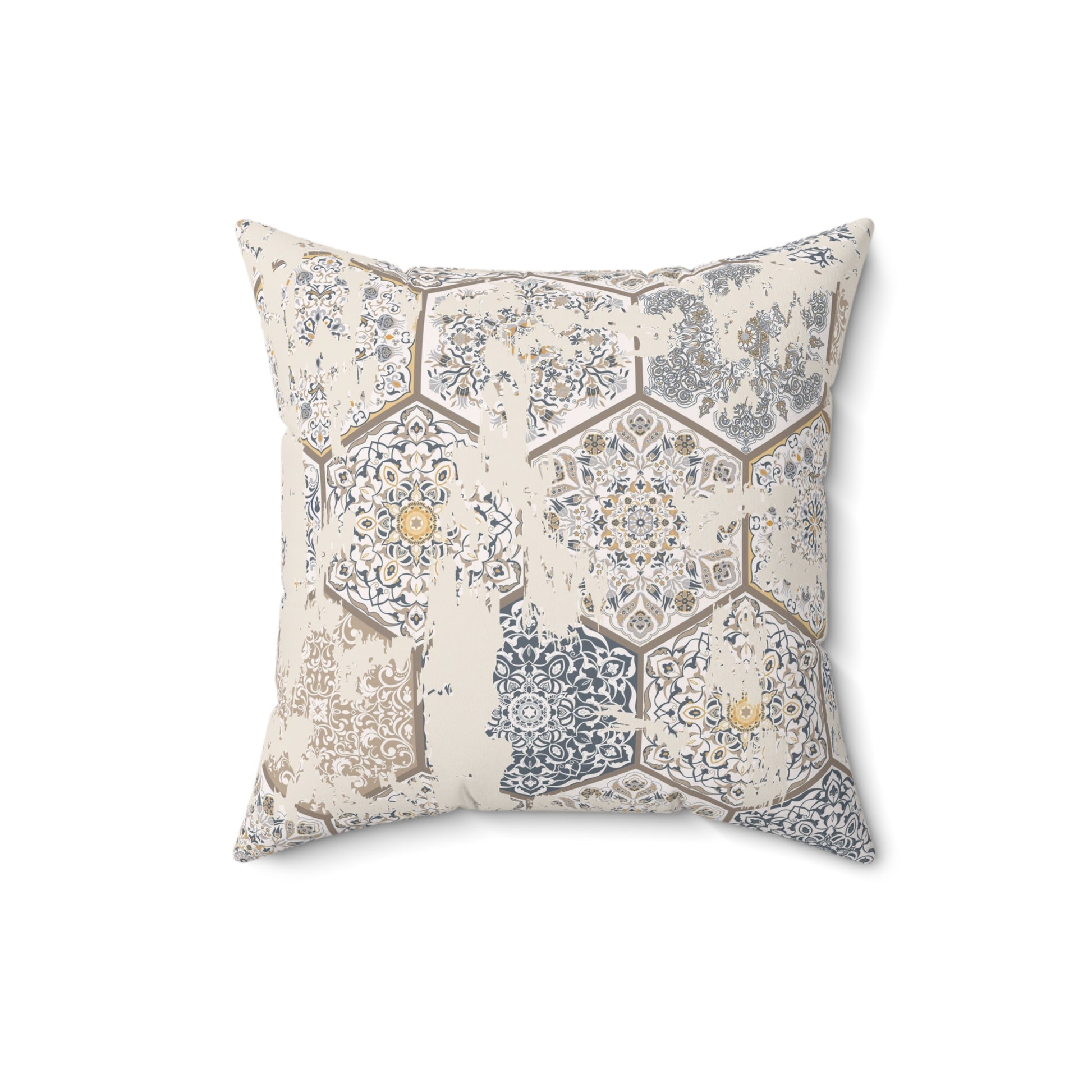 Elegant Geometric Throw Pillow - Distressed Farmhouse Home Decor, Accent Pillow, Modern Cushion - aMOOsing Designs