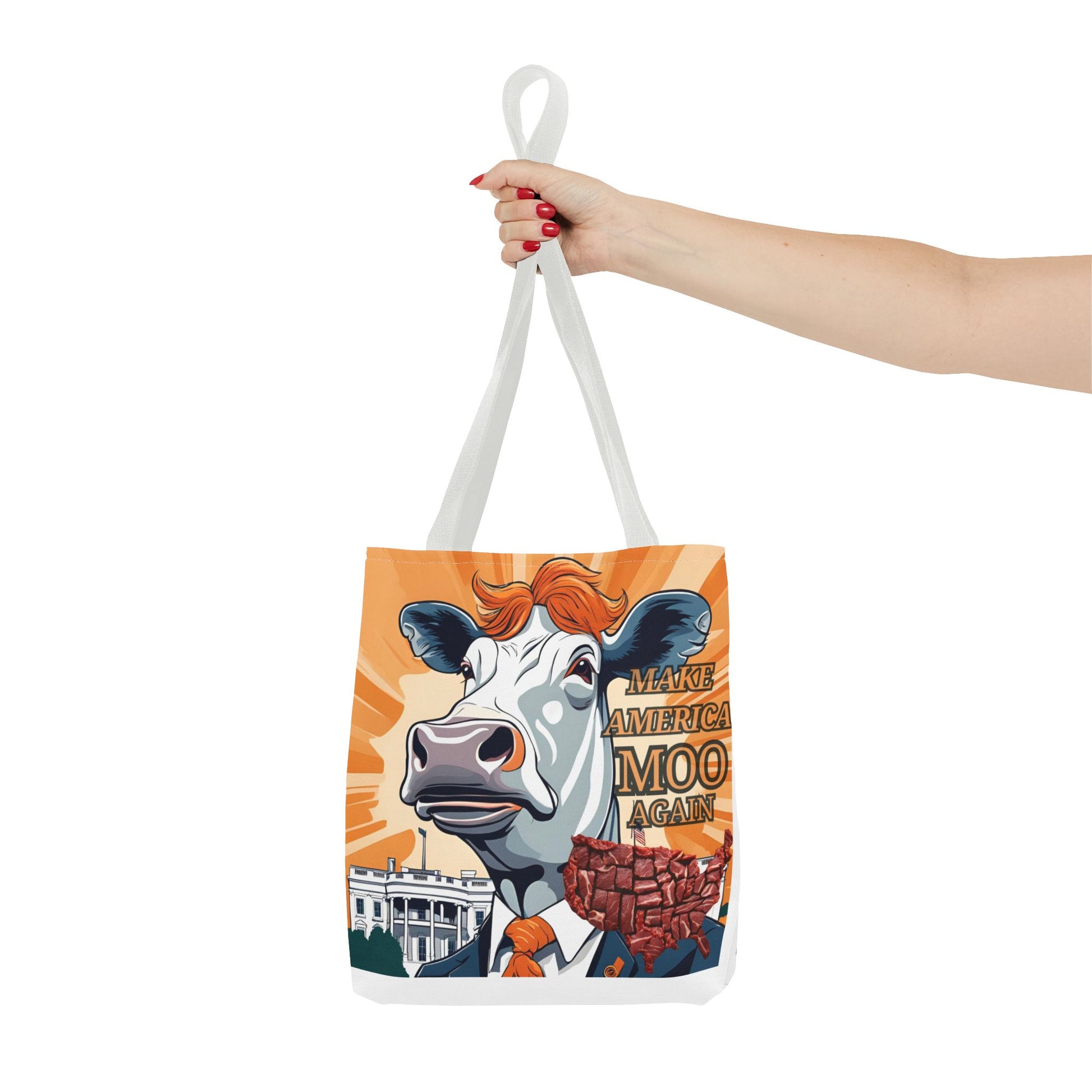 Make America Moo Again Tote Bag - Fun Cow Graphic for BBQ Lovers - aMOOsing Designs