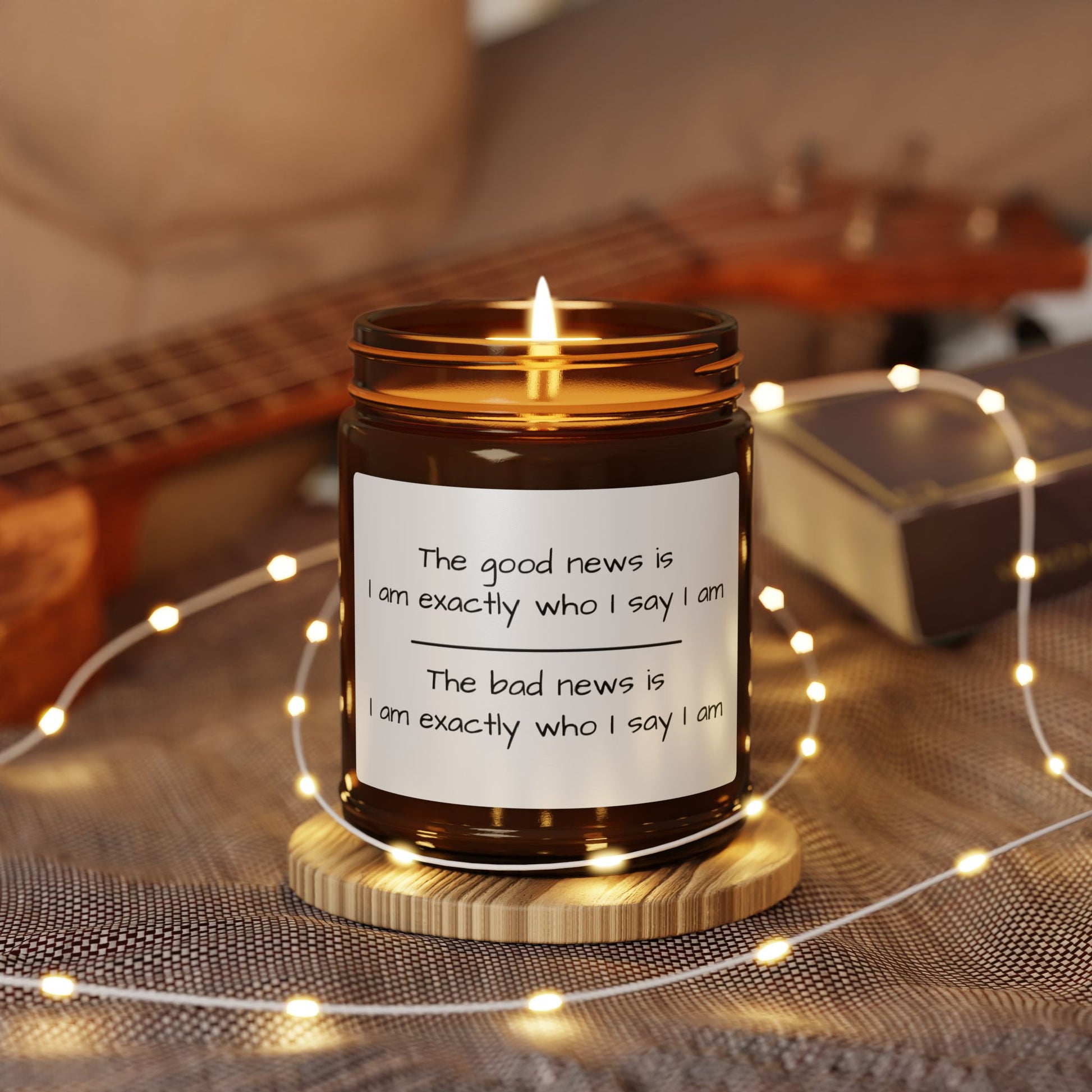 Funny Motivational Scented Soy Candle - Amber Jar with Affirmation Design - aMOOsing Designs