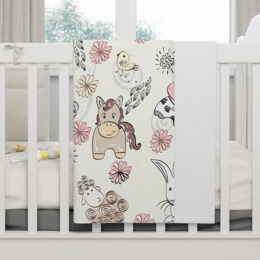 Adorable Animal Baby Swaddle Blanket, Soft Infant Wrap for Newborns, Cute Nursery Decor, Baby Shower Gift, Cozy Stroller