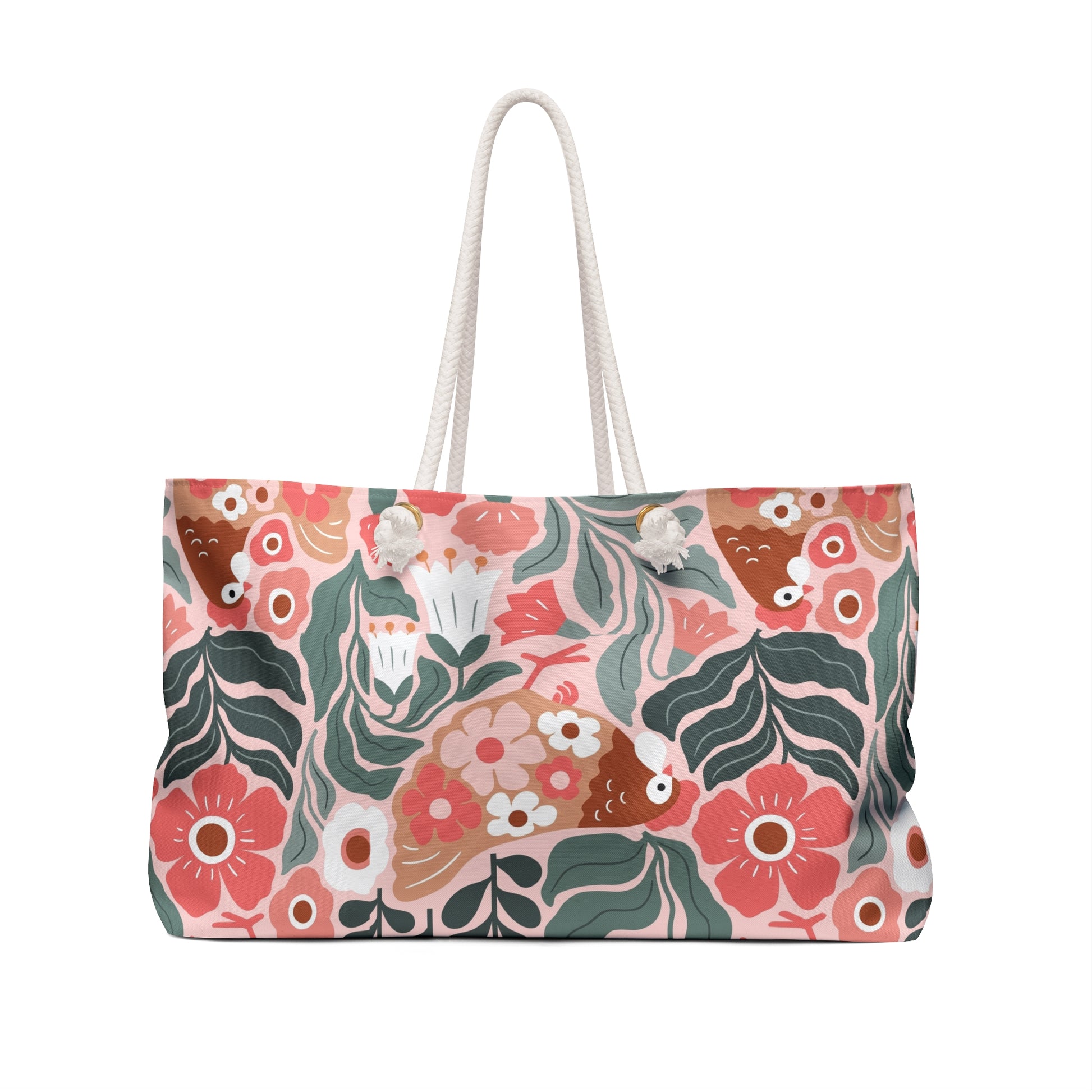 Floral Weekend Bag, Boho Travel Tote, Perfect for Getaways, Beach Trips, Eco-Friendly Luggage, Stylish Gym Bag, Mother’s - aMOOsing Designs