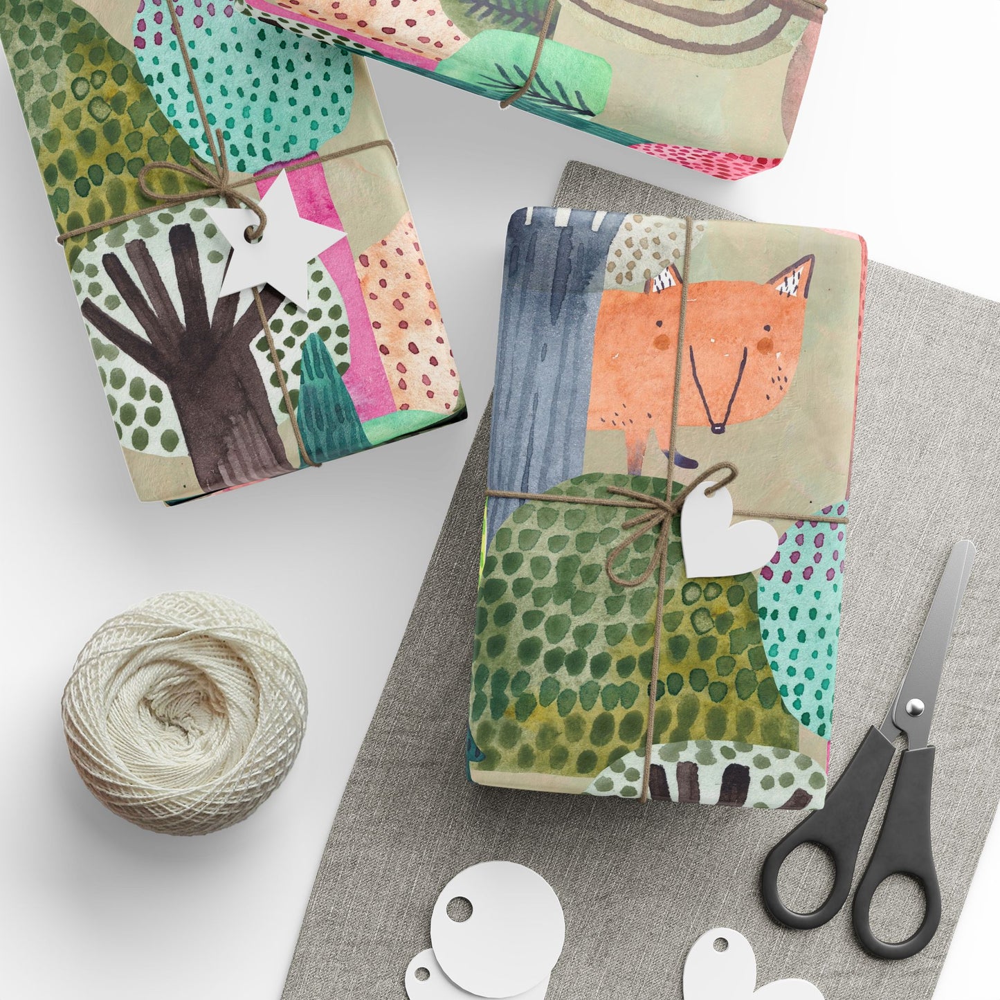 Whimsical Wrapping Paper Roll, Colorful Gift Wrap, Eco-Friendly Party Supplies, Forest-Themed Wrap, Holiday & Birthday Gift Wrap