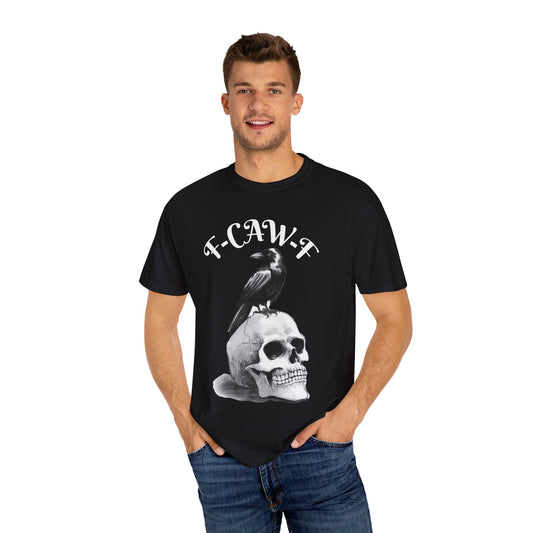 Skull & Crow Tee, Edgy Graphic T-shirt, Unisex Casual Wear, Halloween Costume Shirt, Gothic Style Apparel