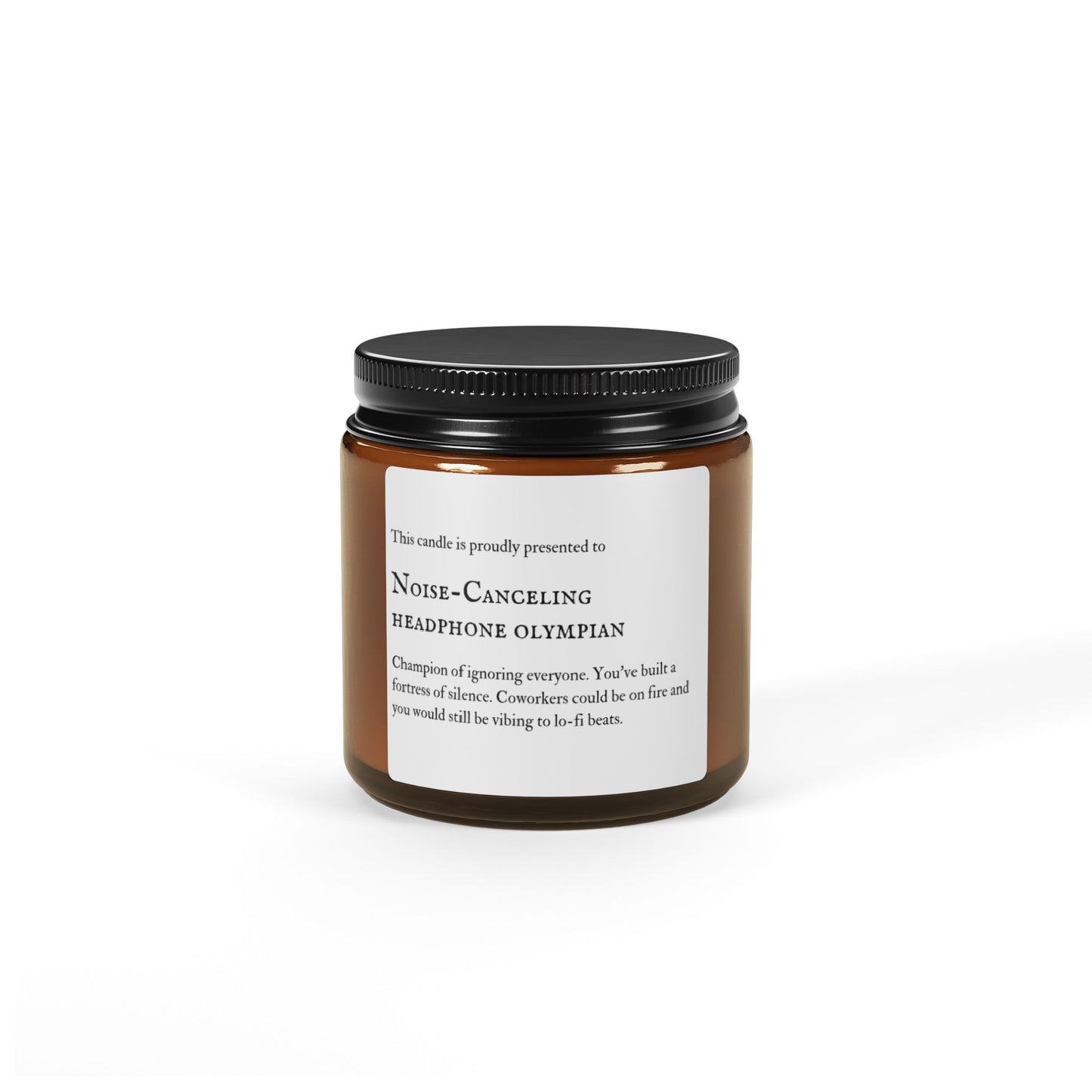 Most Likely to Ignore Everyone, Hand-Poured Amber Jar, Funny Gift for Coworker, Secret Santa Ideas, Relaxation Gift Set