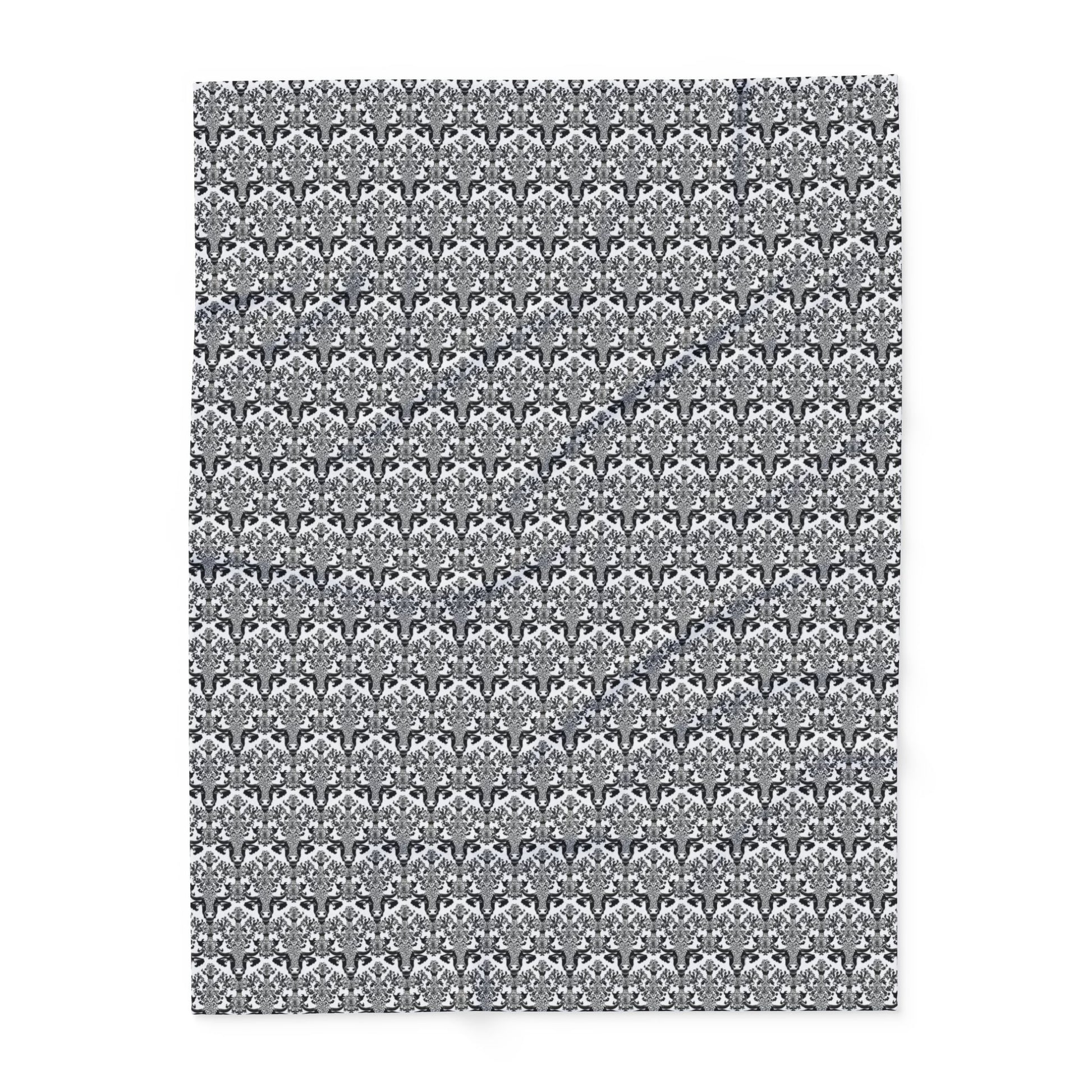 Blanket - Cow Print Damask Arctic Fleece - aMOOsing Designs
