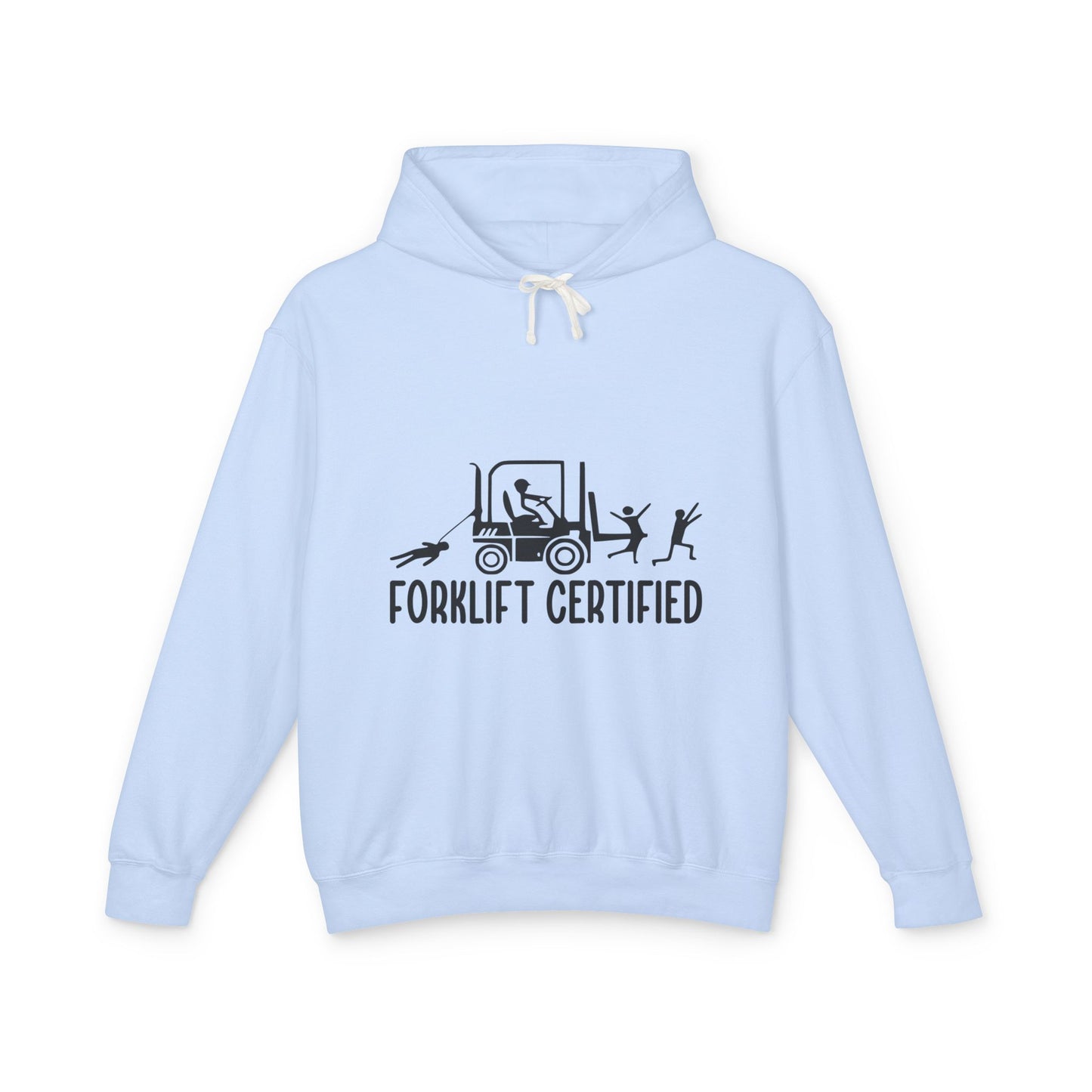 Forklift Certified Unisex Lightweight Hooded Sweatshirt - Perfect for Construction Enthusiasts! - aMOOsing Designs
