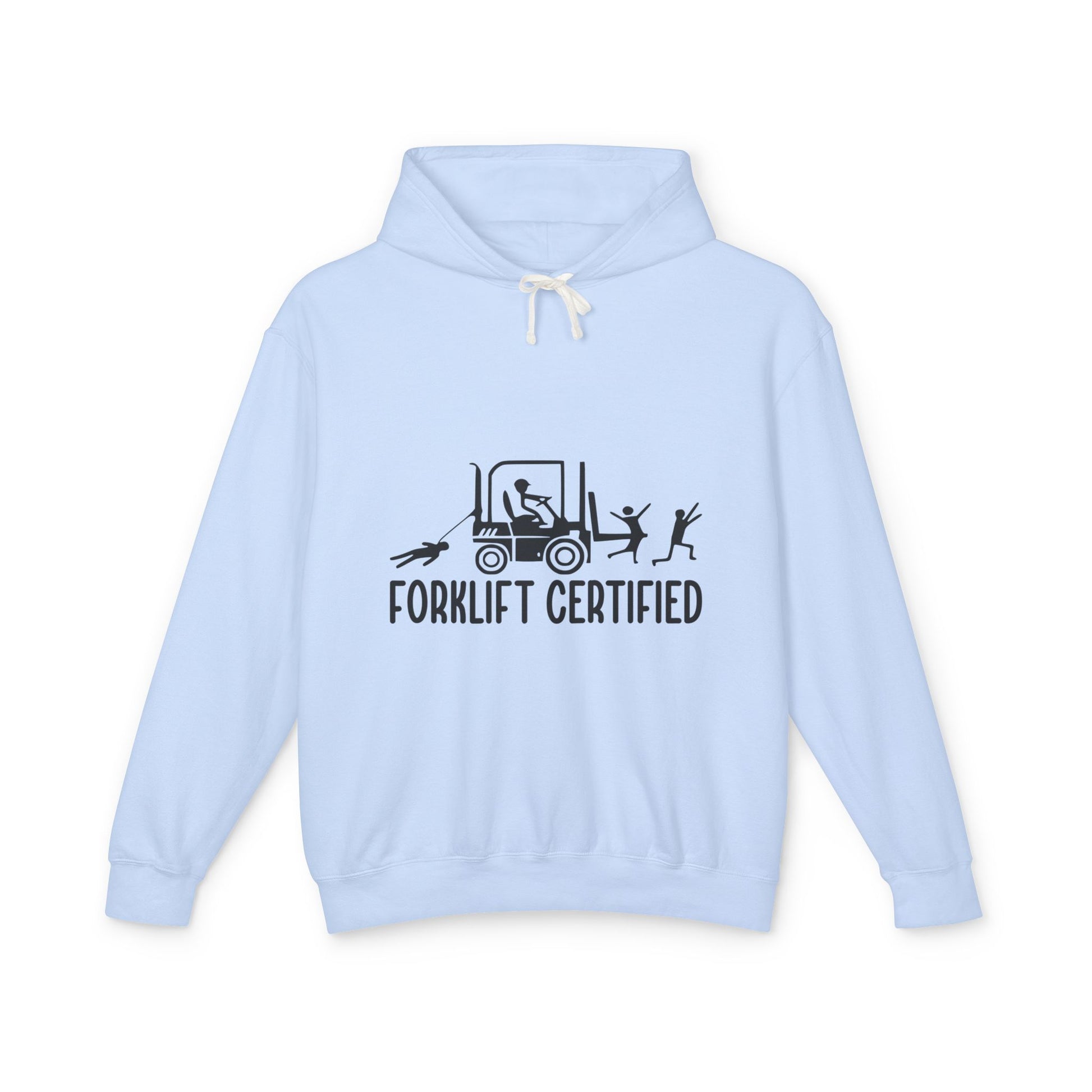 Forklift Certified Unisex Lightweight Hooded Sweatshirt - Perfect for Construction Enthusiasts! - aMOOsing Designs