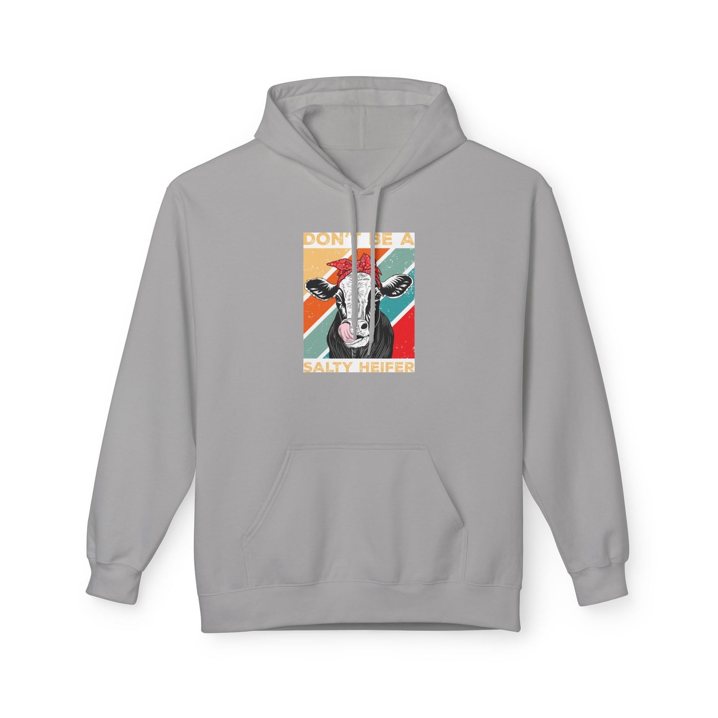 Funny Salty Heifer Fleece Hoodie - Unisex Midweight Pullover - aMOOsing Designs