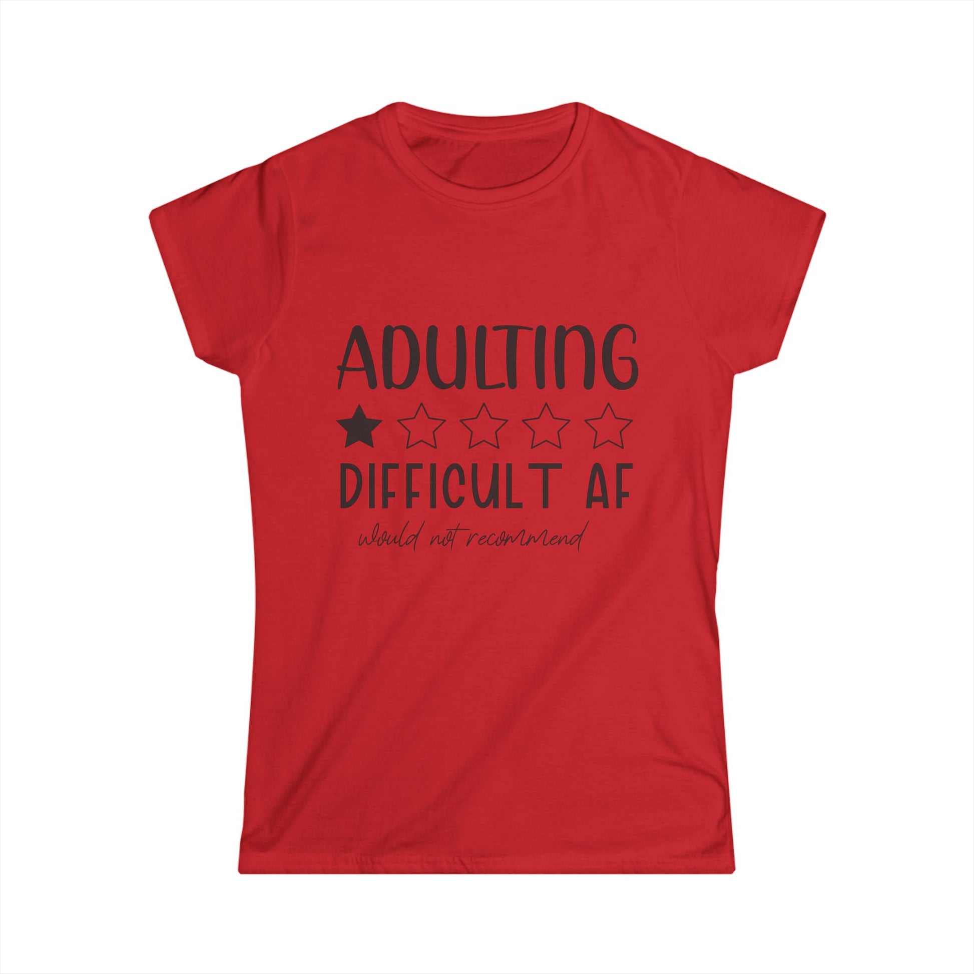 Women's Funny "Adulting" Softstyle Tee - aMOOsing Designs